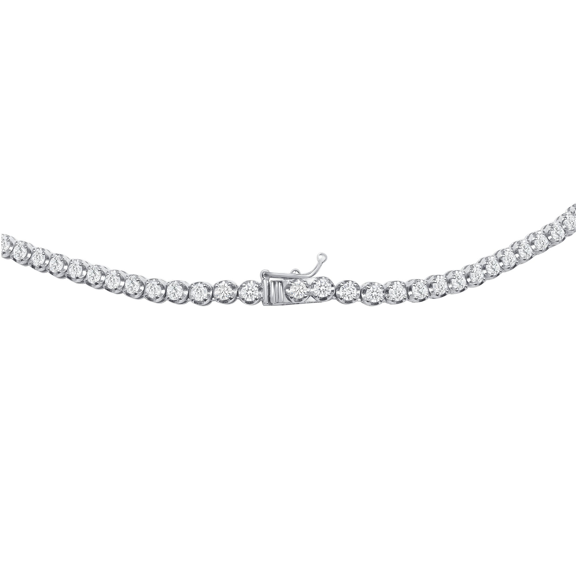 6.43ctw Round Cut Diamond Tennis Necklace in 14K White Gold