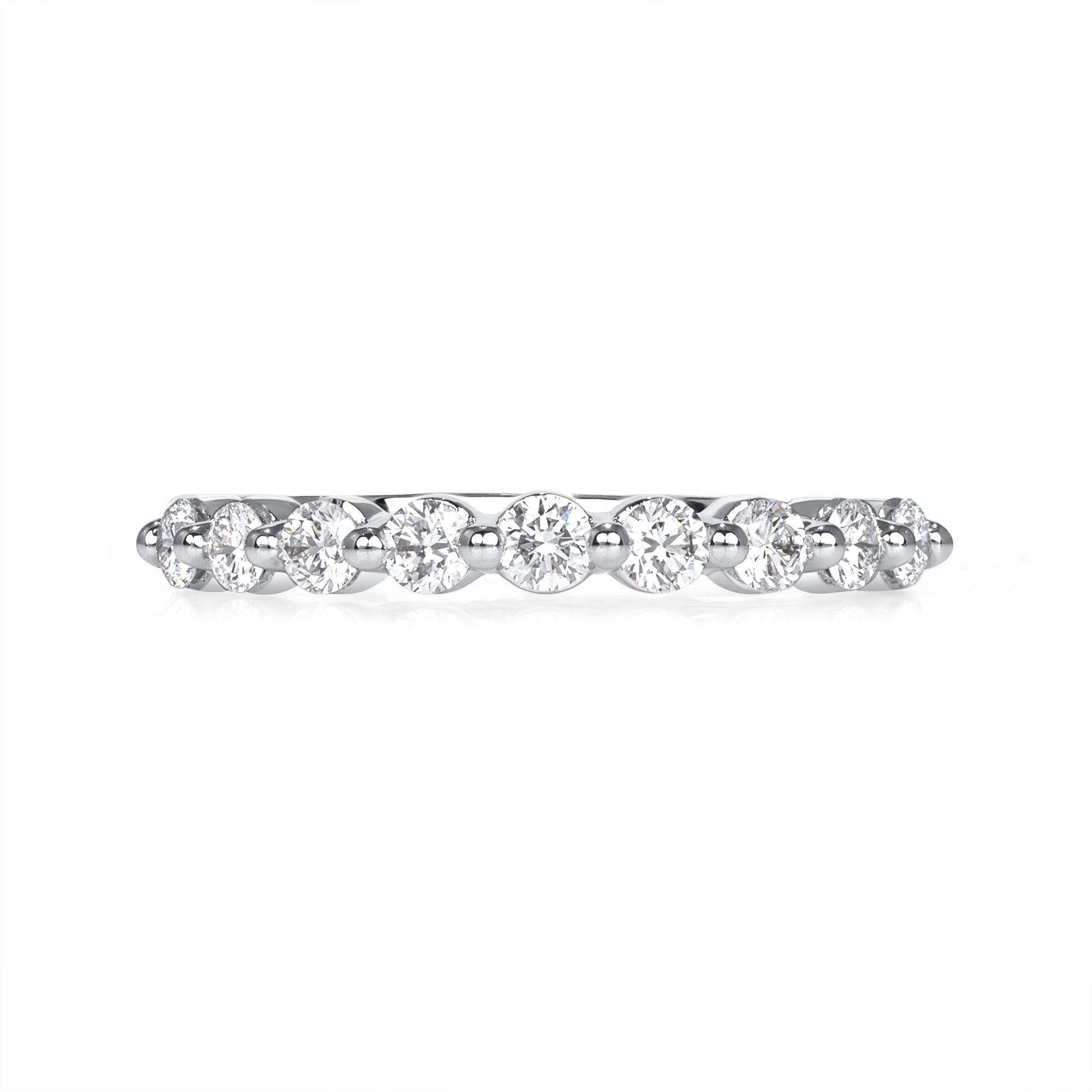 0.5 CT Round Cut Diamond Half Eternity Band in 14K White Gold