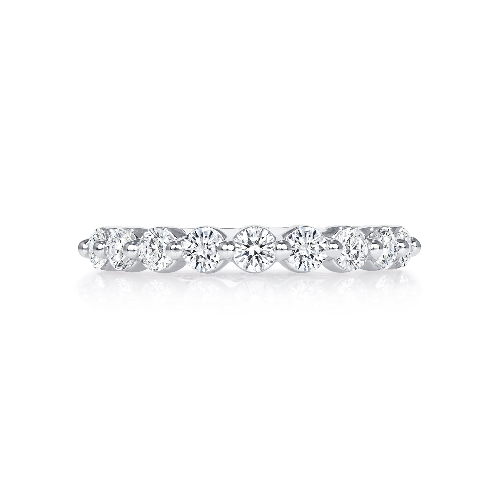 0.75 CT Round Cut Diamond 14K White Gold Half Eternity Band