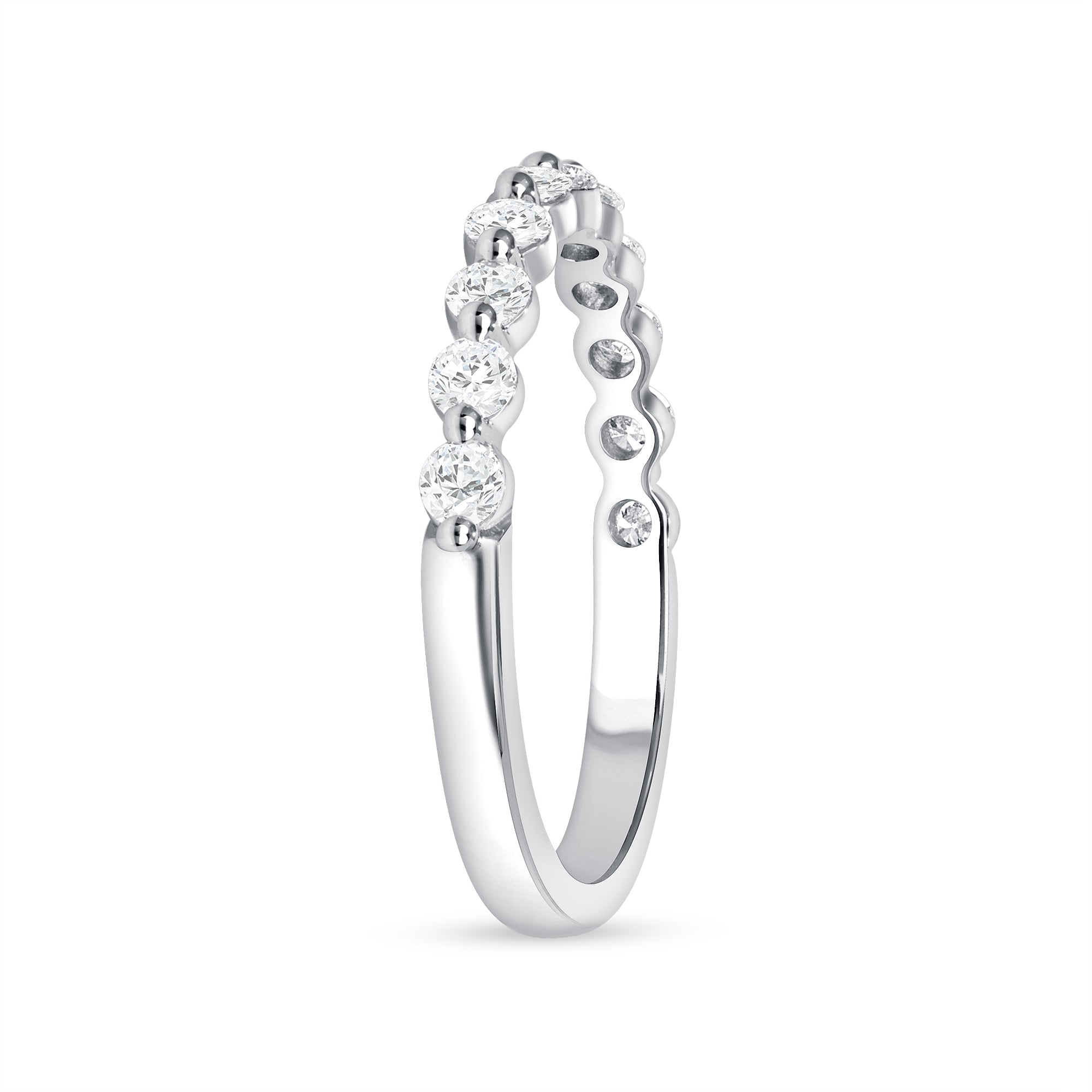 0.5 CT Round Cut Diamond 14K White Gold Half Eternity Band