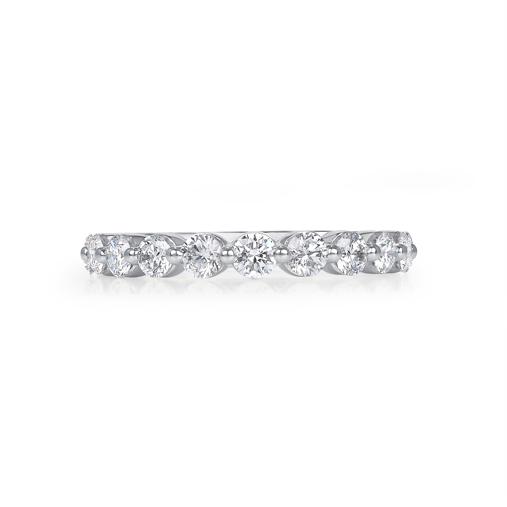 1 CT Round Cut Diamond 14K White Gold Half Eternity Band