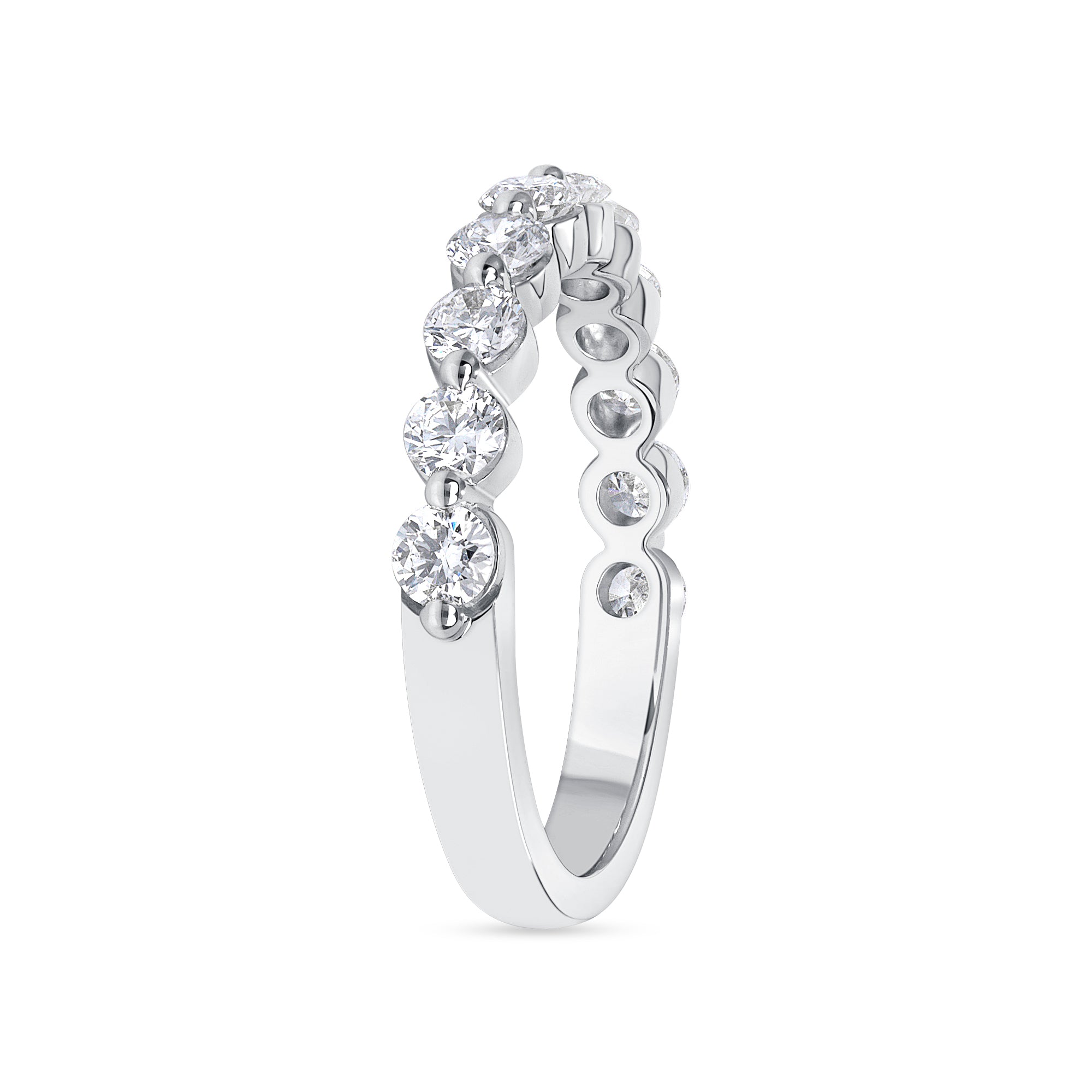 1 CT Round Cut Diamond 14K White Gold Half Eternity Band