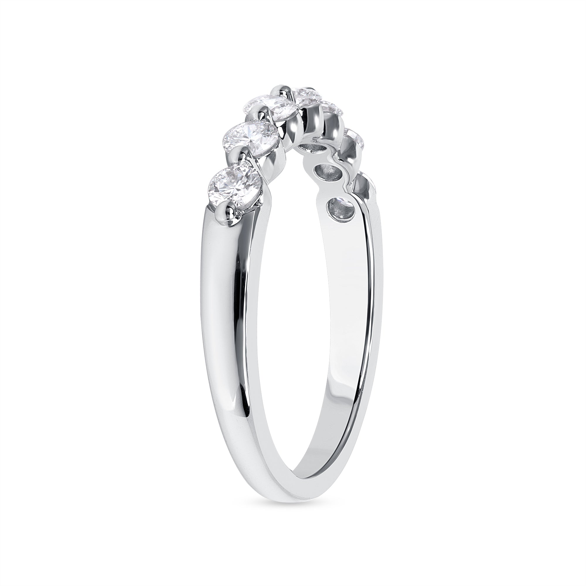 0.55 CT Round Cut Diamond Seven Stone Ring in 14K White Gold