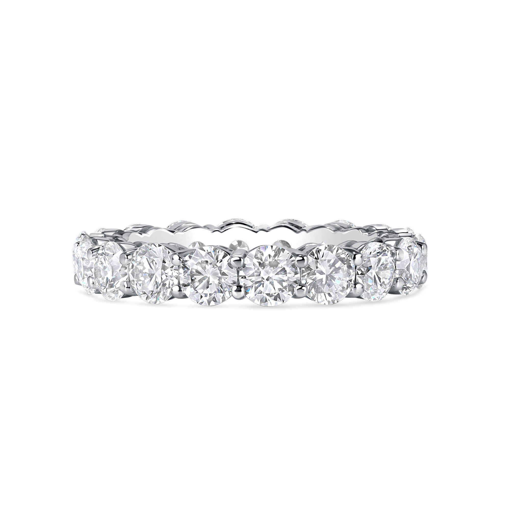 Round Cut Diamond Platinum Ruthenium Eternity Band