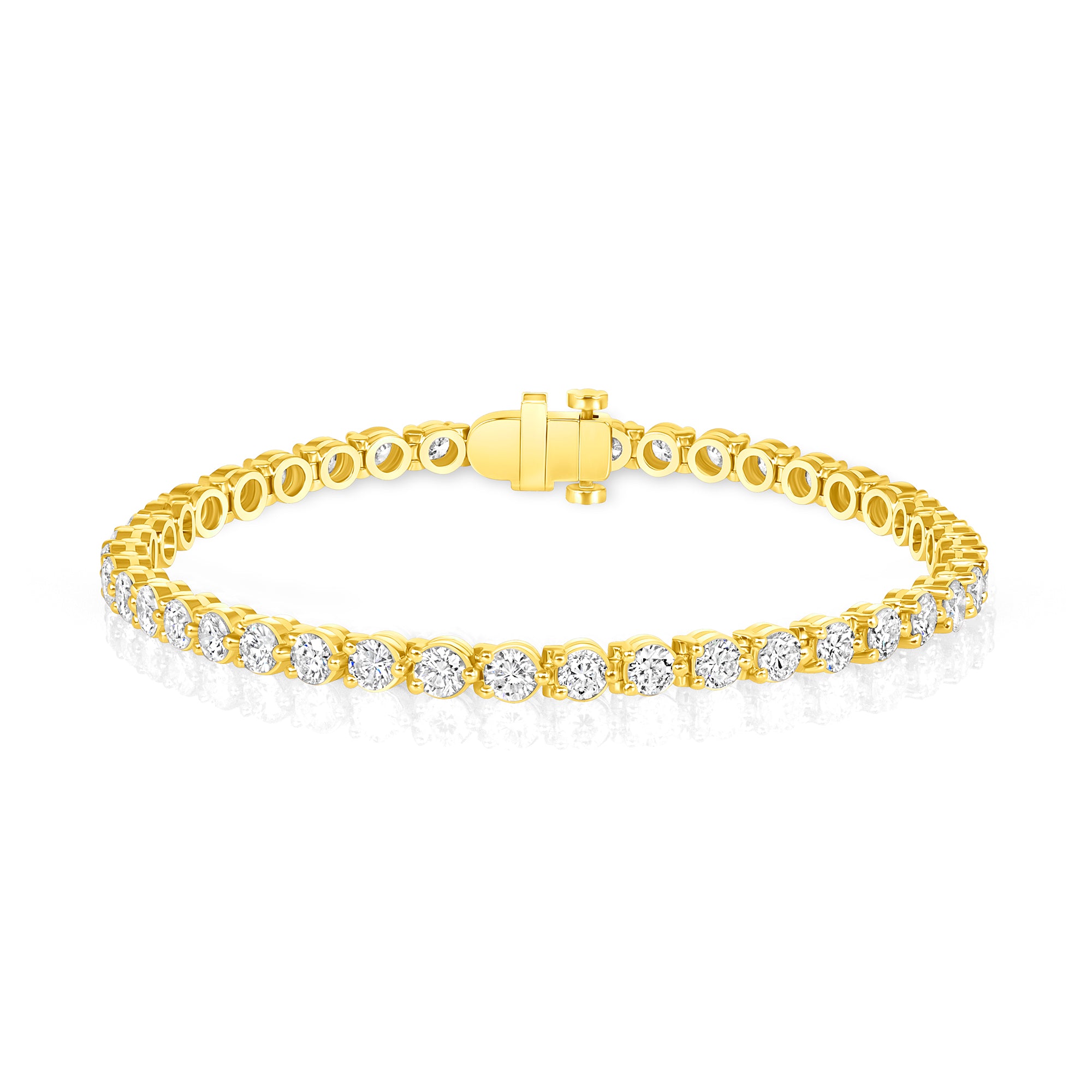 Round Diamond Tennis Bracelet in 18K Yellow Gold