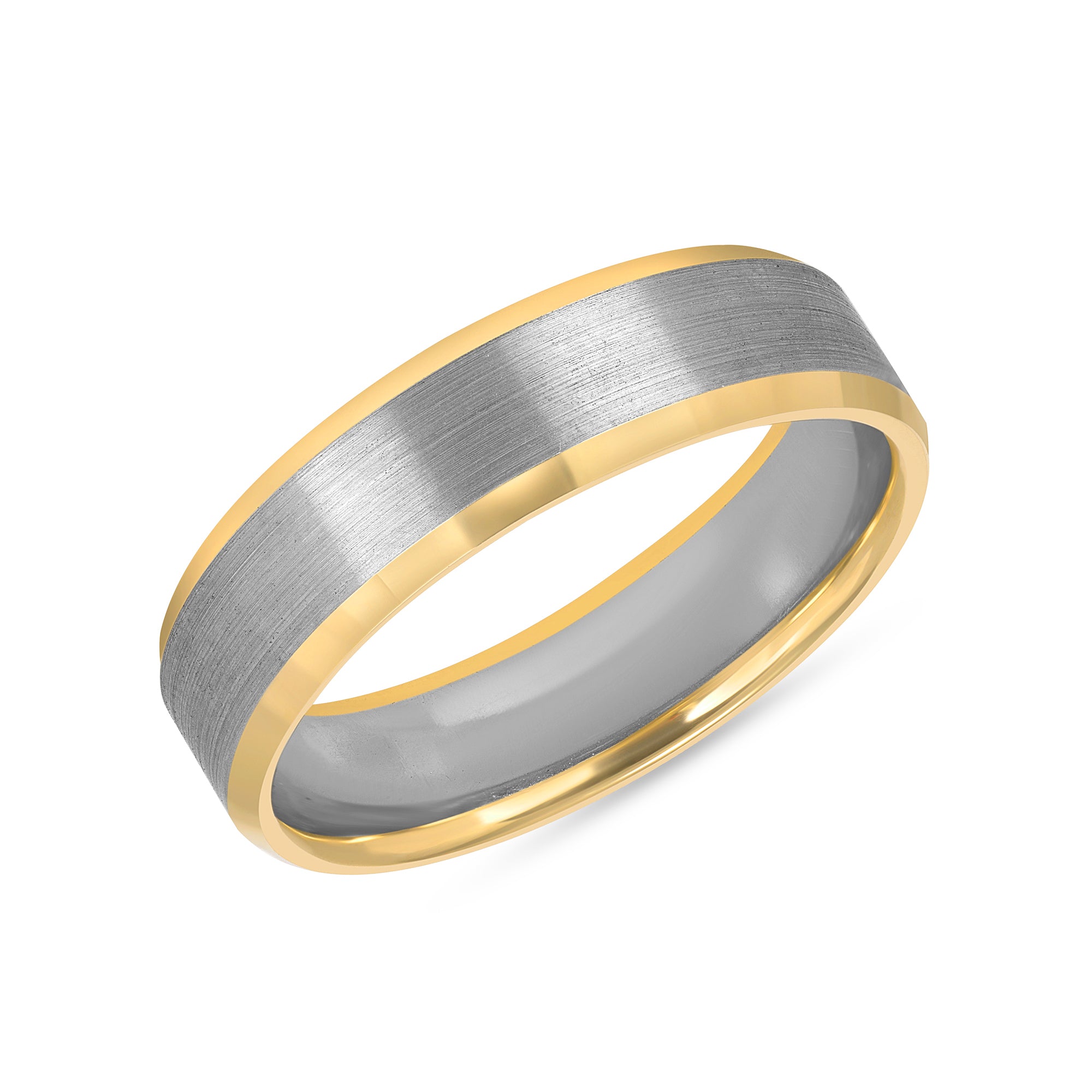 Men’s Two-Tone Wedding Band in 18K Yellow and White Gold