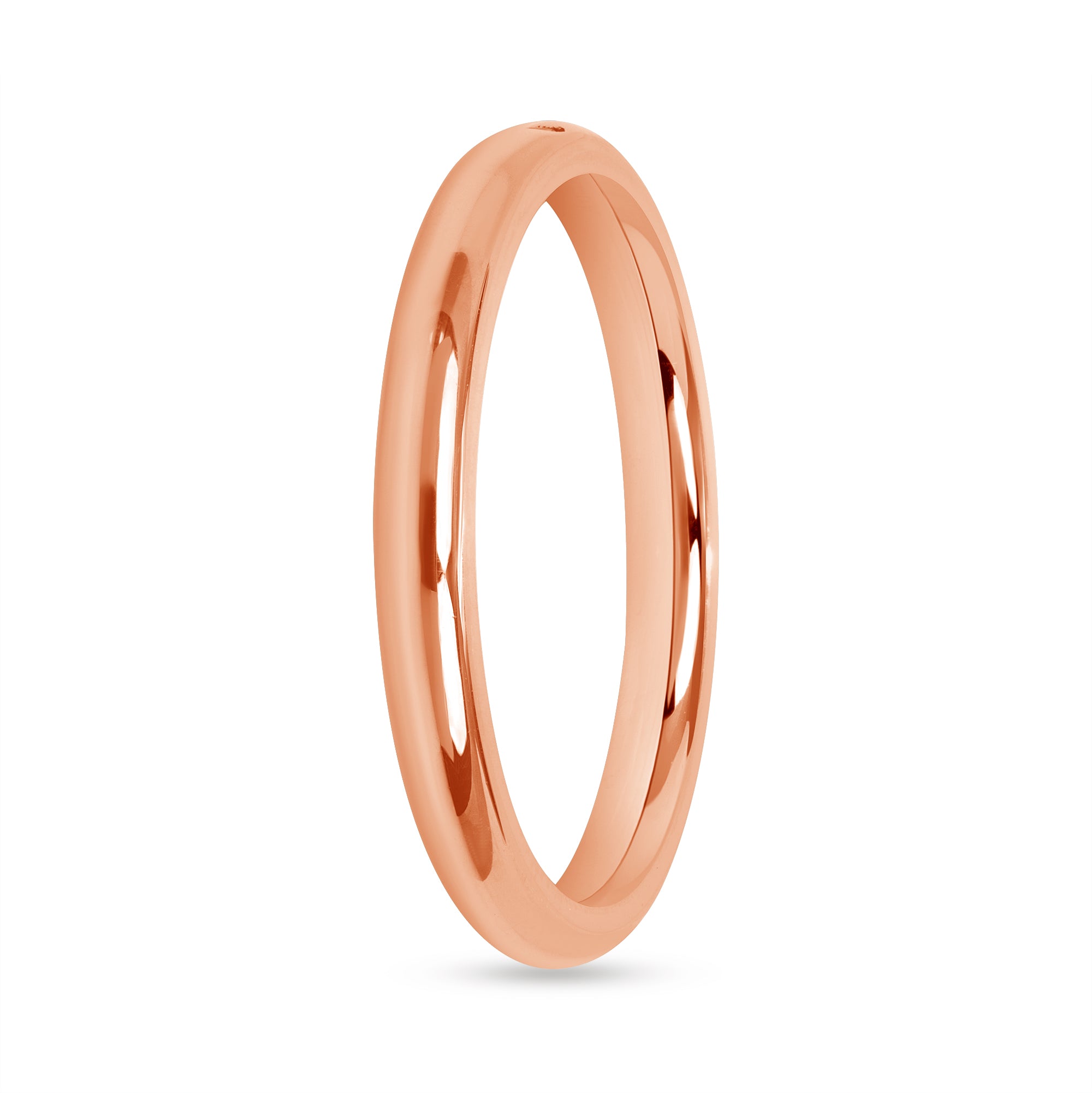 Round Brilliant Cut Diamond Flush Set Band In 18 Karat Rose Gold