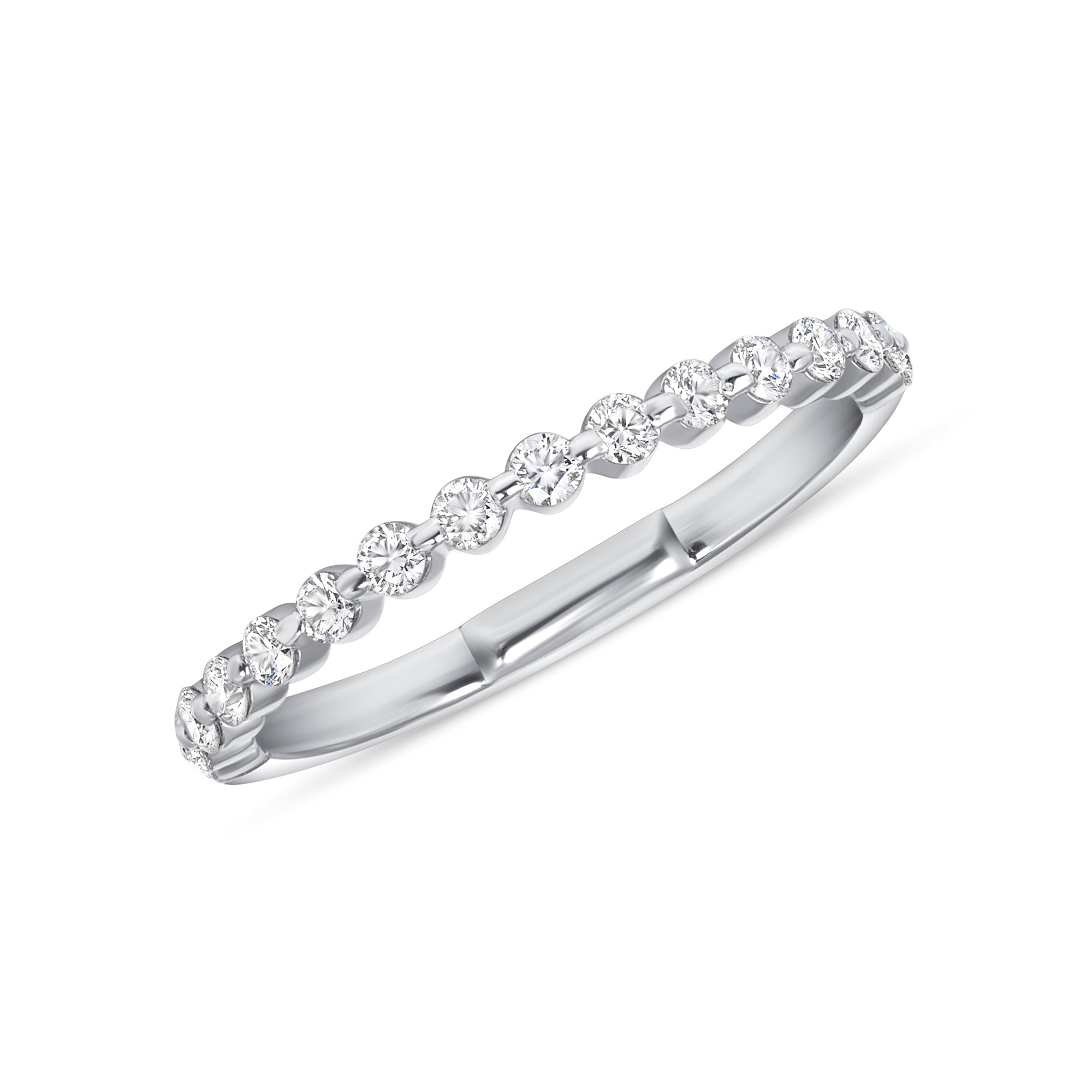 Round Cut Diamond Half Eternity Band in Platinum