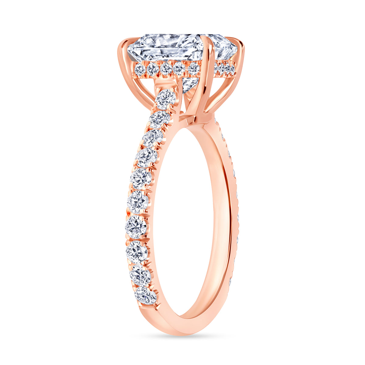 2.22ct Cushion Cut Diamond Engagement Ring in 14k Rose Gold Band, GIA Certified