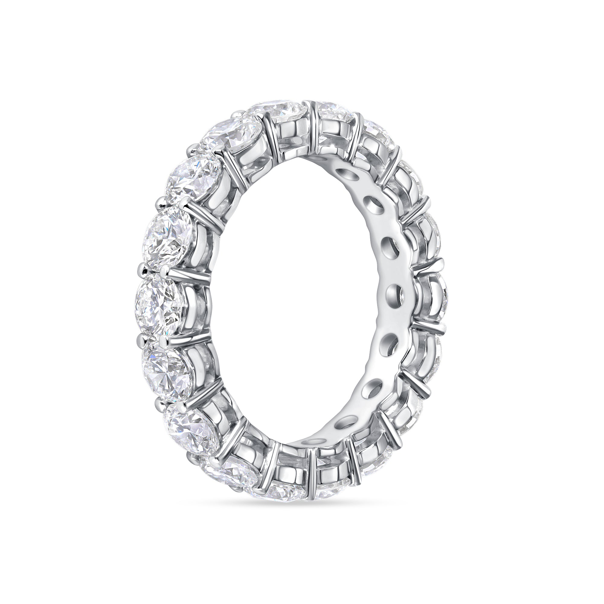 Round Cut Diamond Platinum Ruthenium Eternity Band