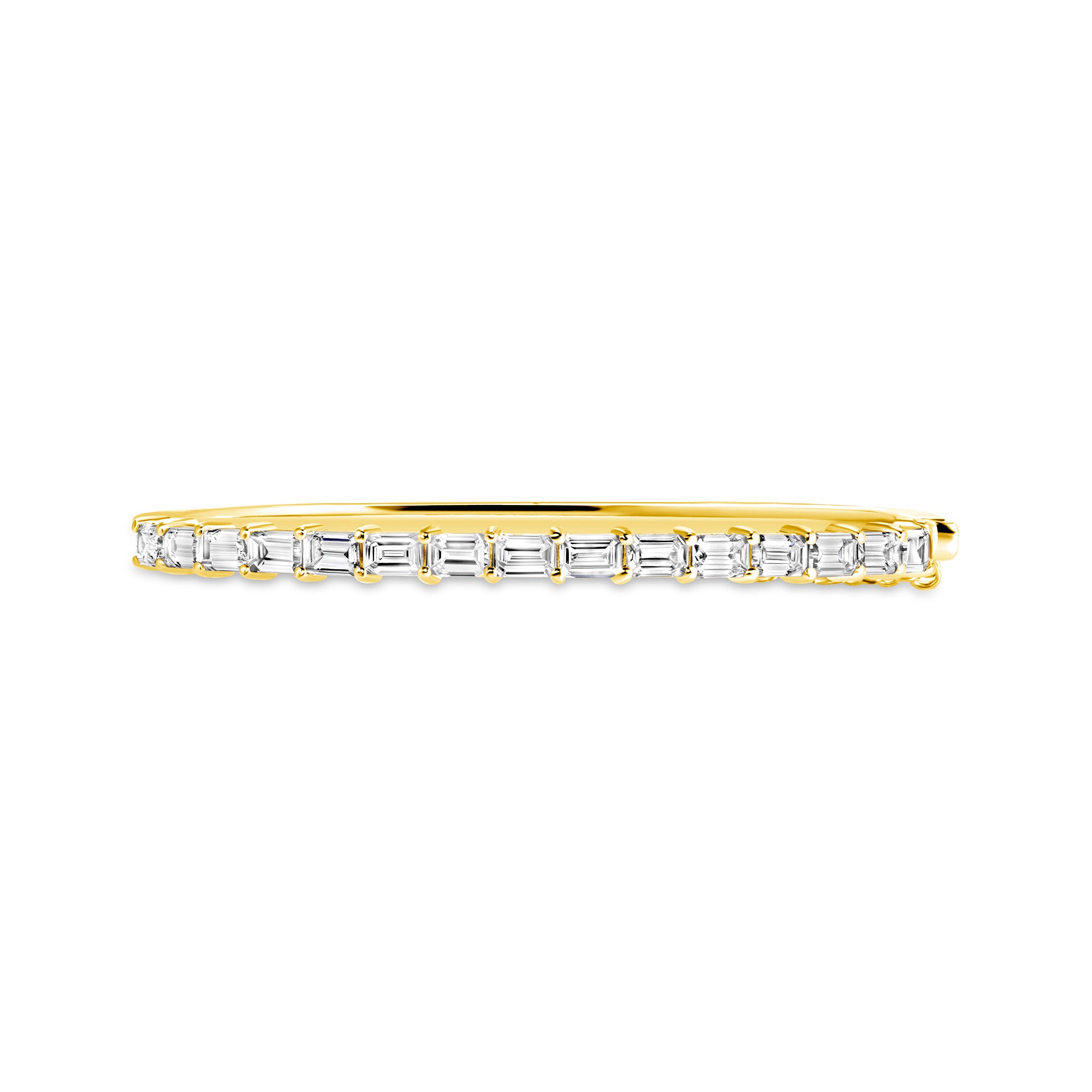Emerald Cut Diamond Bangle Bracelet in 18K Yellow Gold