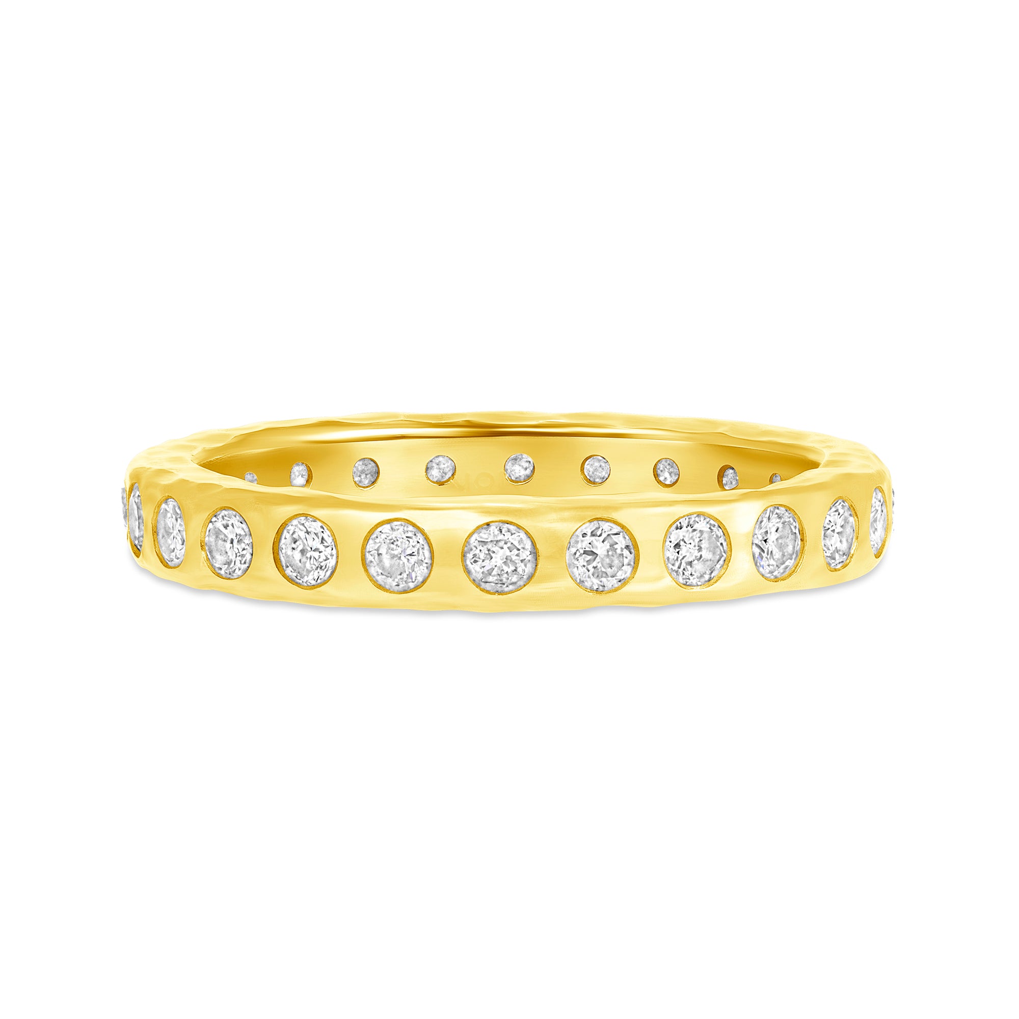 Flush Set Diamond Band in 18K Yellow Gold