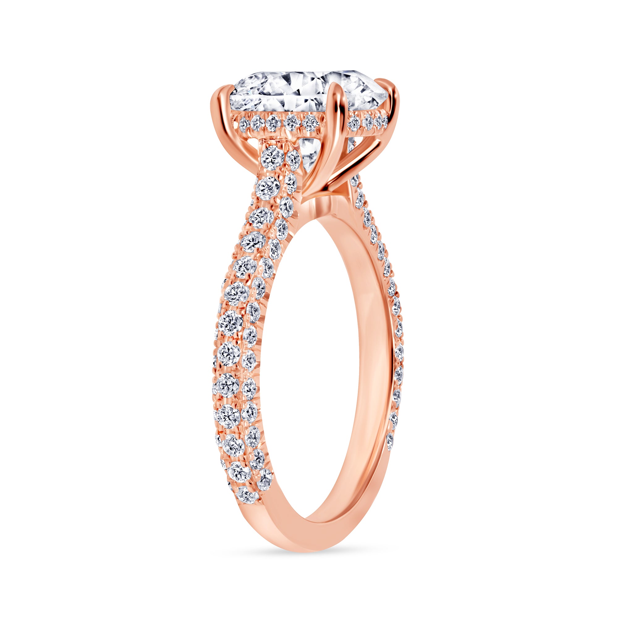 2.5ct Round Brilliant Cut Diamond Engagement Ring in 14k Rose Gold Band, GIA Certified