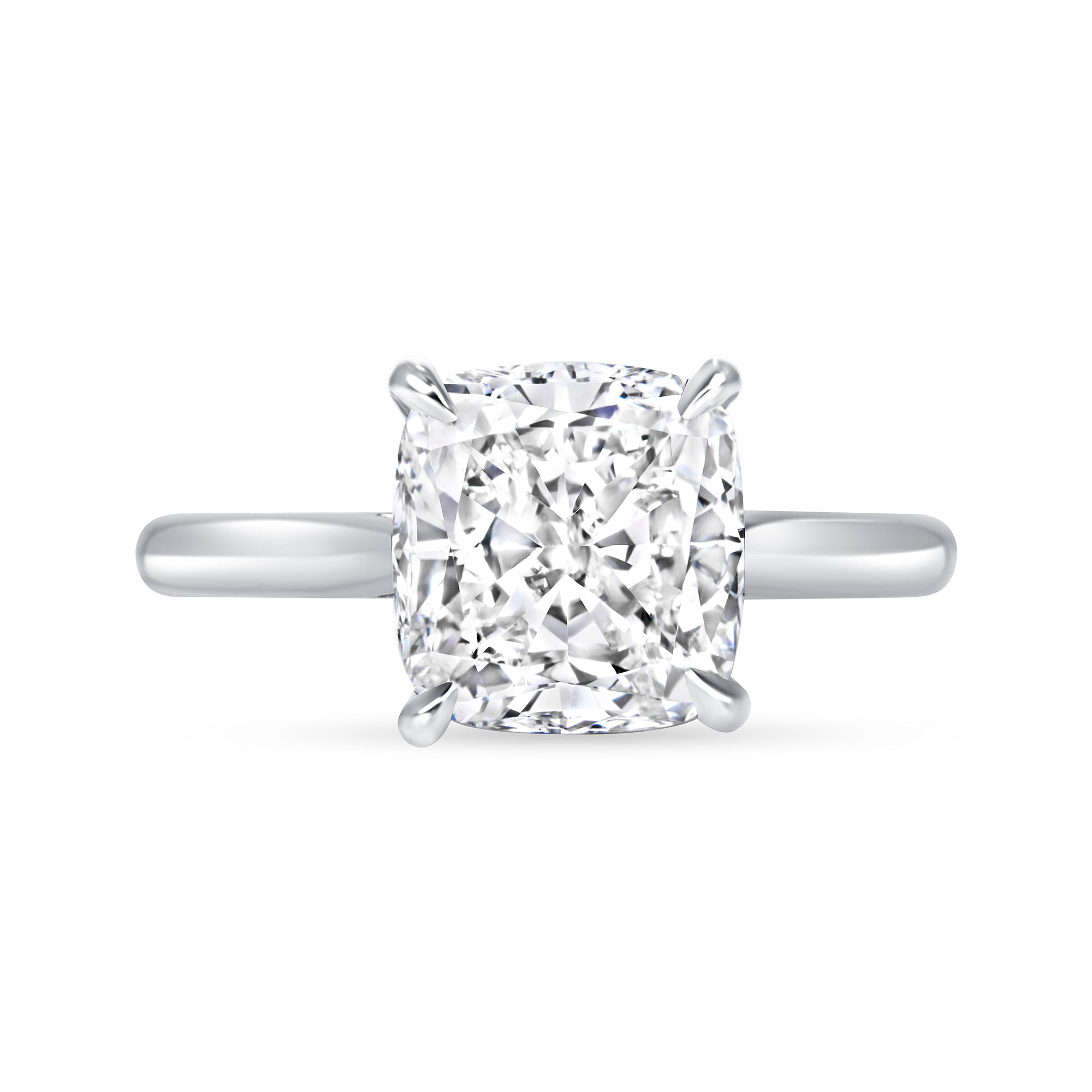 Cushion Cut Diamond Solitaire Ring in Platinum