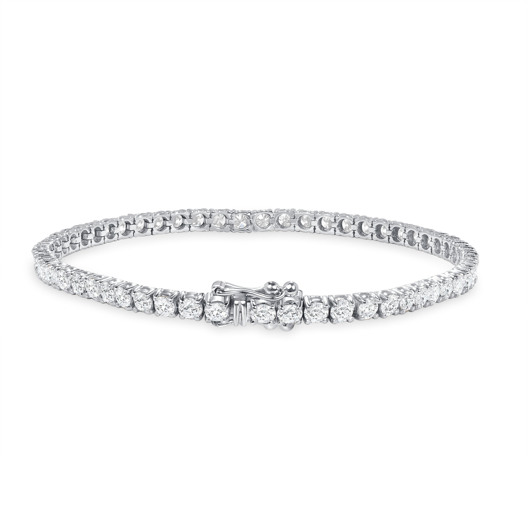 5.13ctw Round Diamond Tennis Bracelet in 14K White Gold
