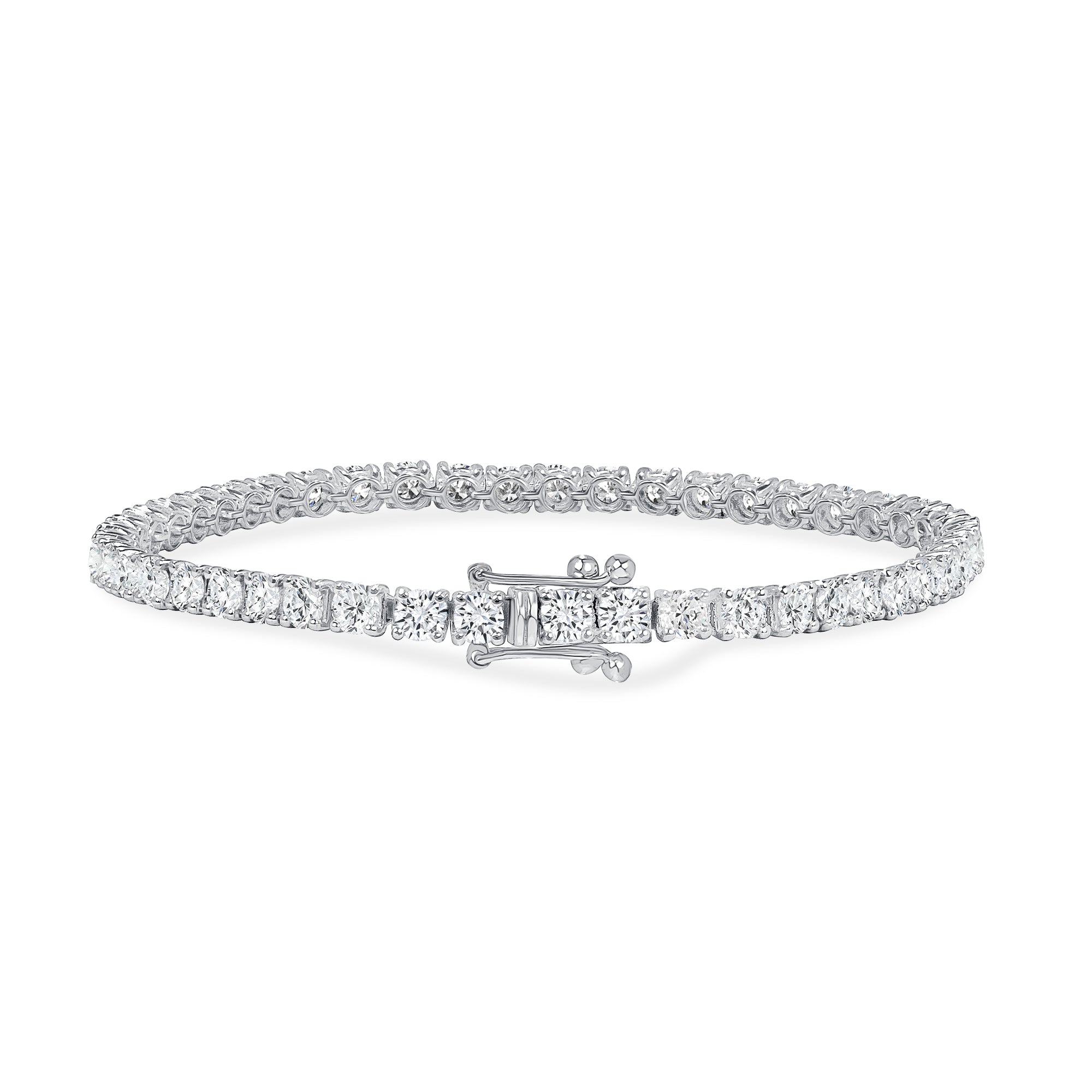 6.13ctw Round Diamond Tennis Bracelet in 18K White Gold