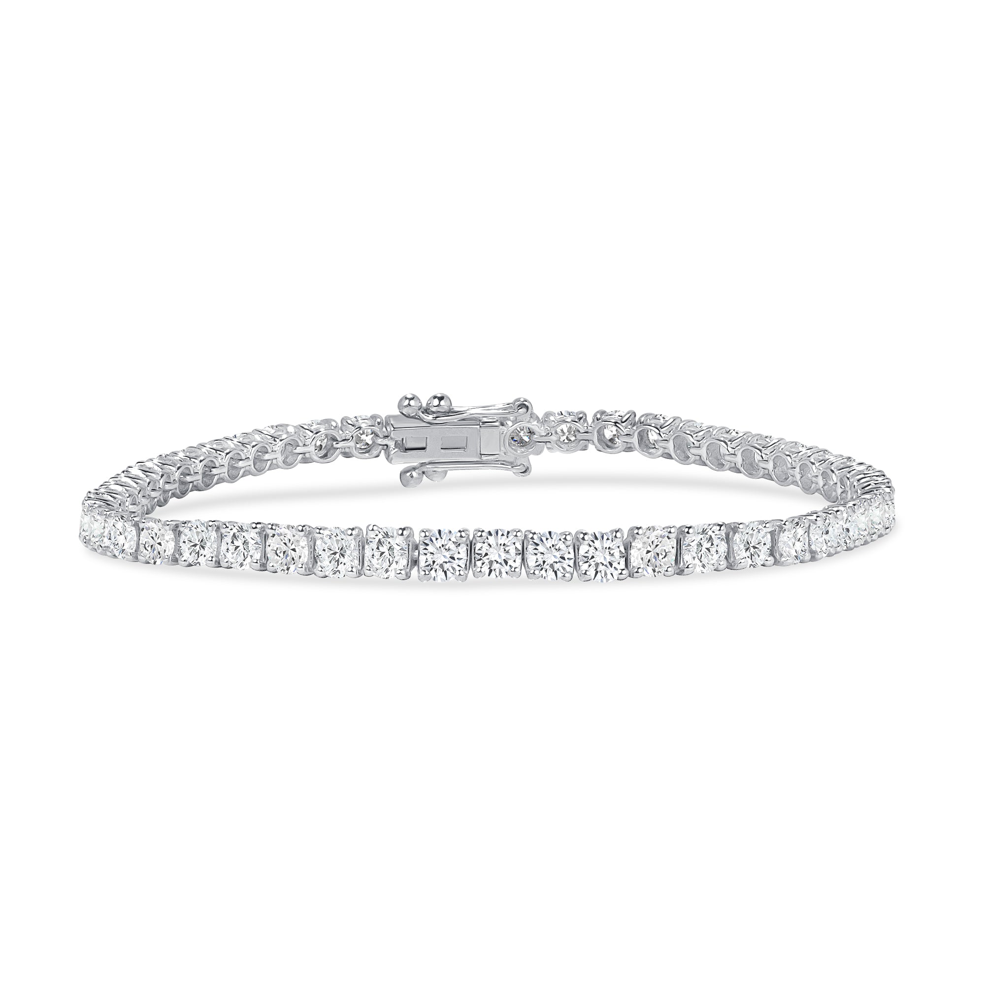 6.13ctw Round Diamond Tennis Bracelet in 18K White Gold