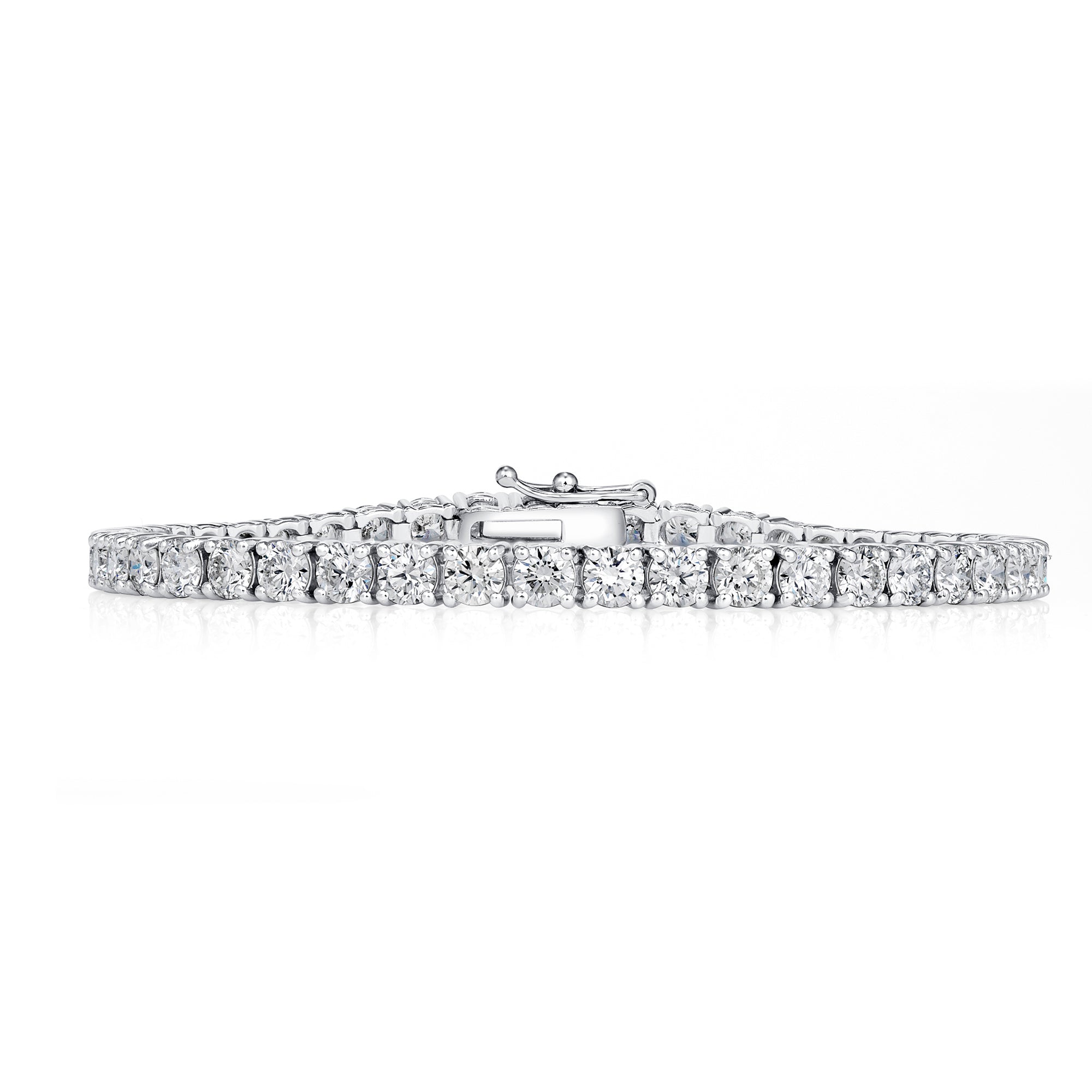 Round Brilliant Cut Diamond Bracelet In Platinum Ruthenium