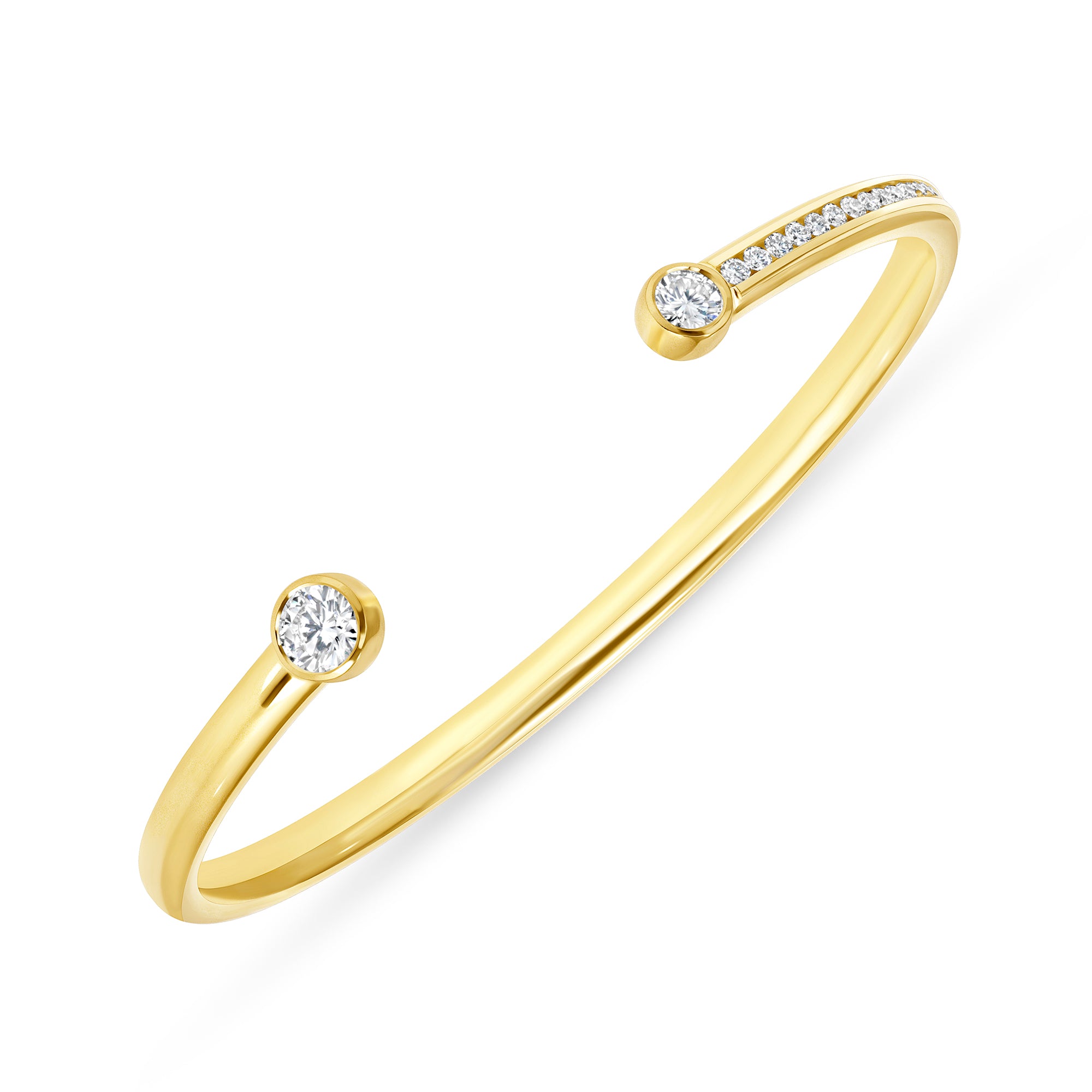 Open Diamond Cuff Bracelet in 18K Yellow Gold