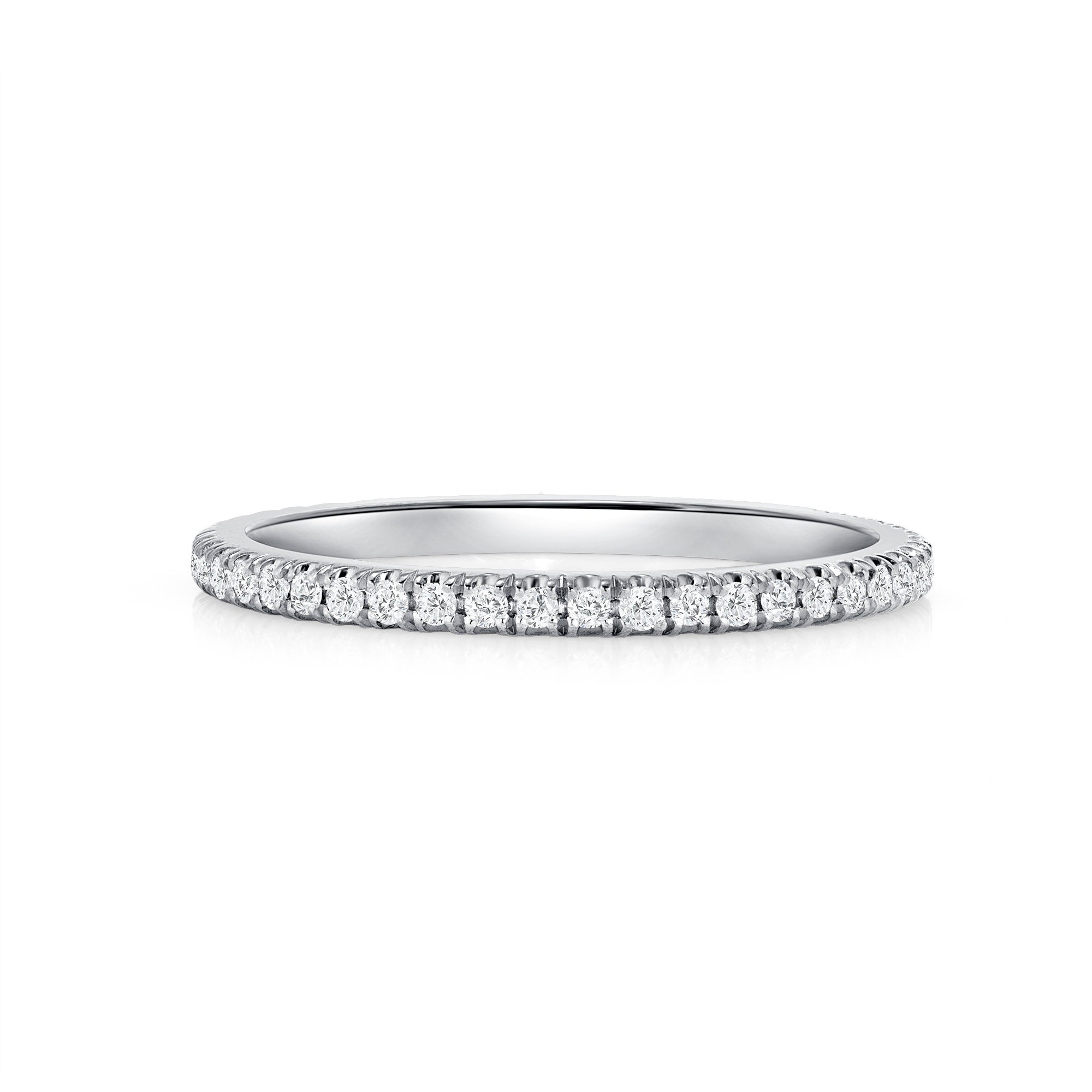 Round Cut Diamond Half Eternity Band in Platinum Ruthenium