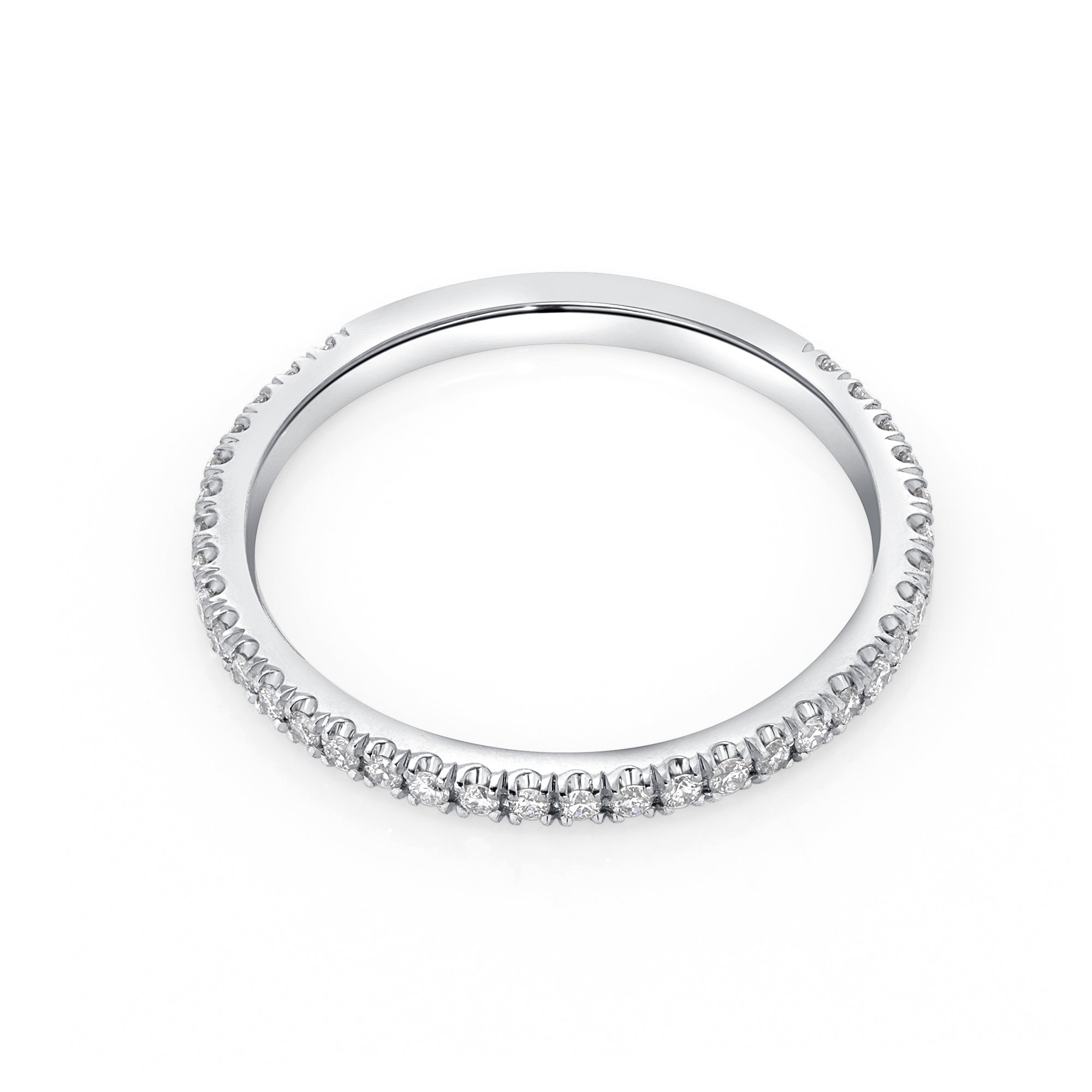 Round Cut Diamond Half Eternity Band in Platinum Ruthenium