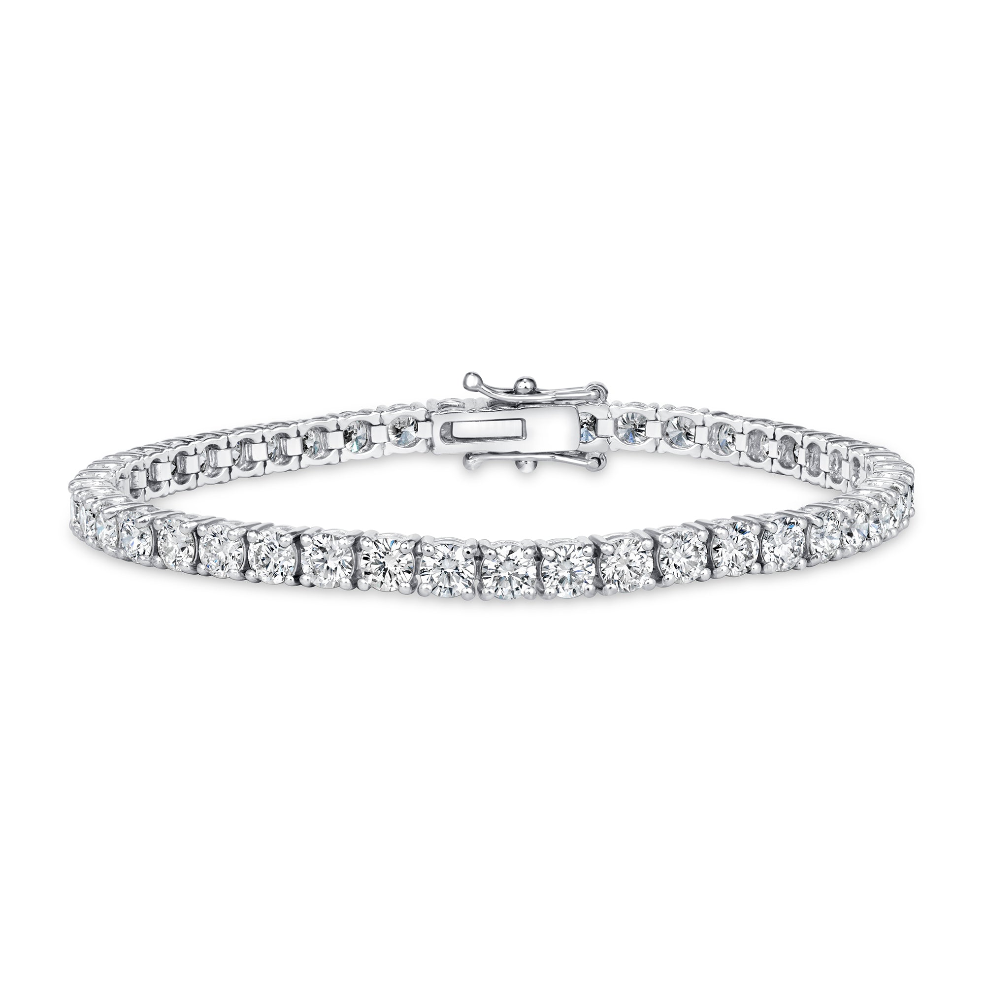 Round Brilliant Cut Diamond Bracelet In Platinum Ruthenium