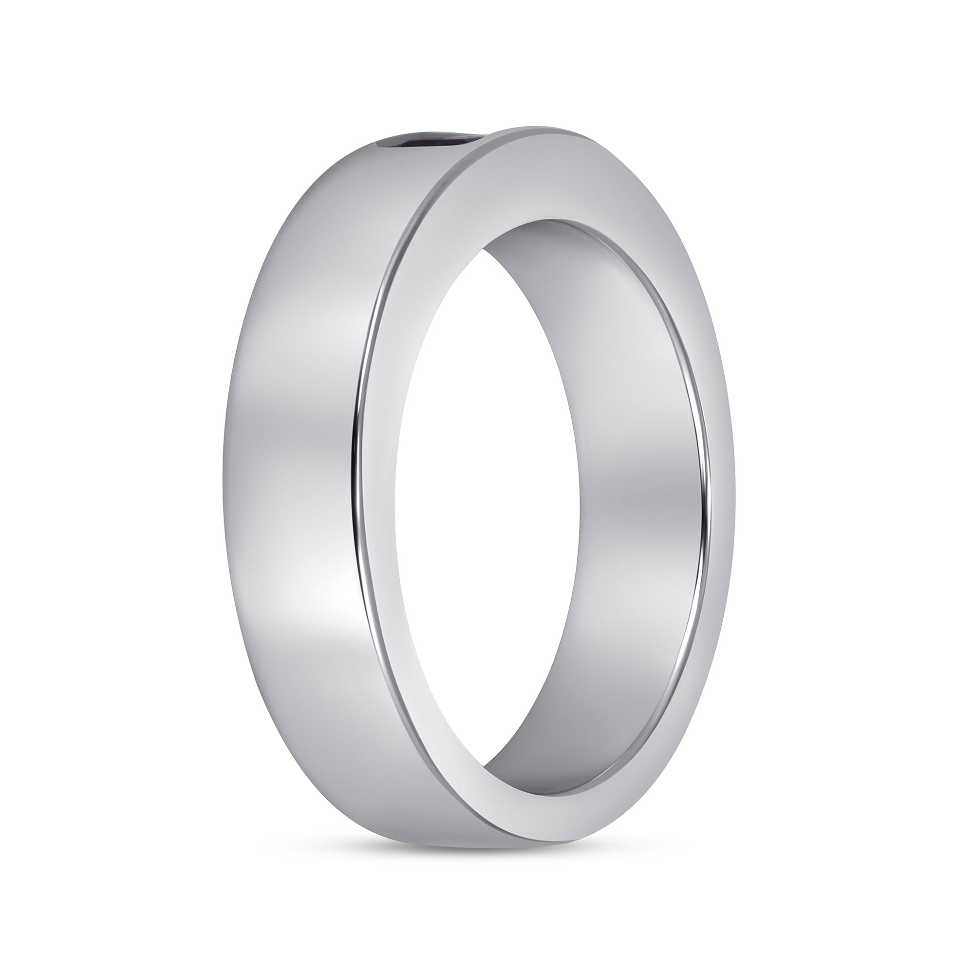 Emerald Cut Blue Sapphire Band in 18K White Gold