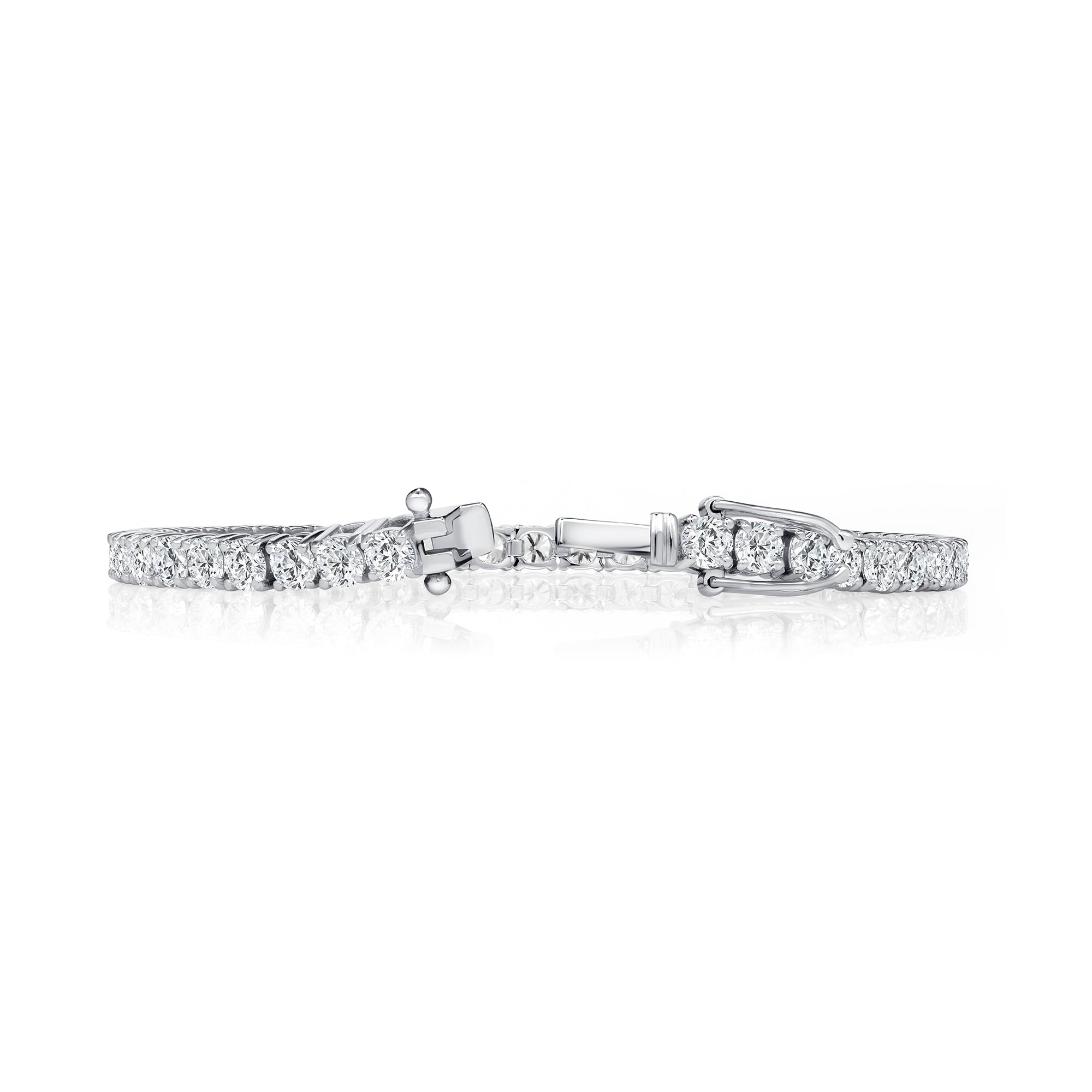 Round Brilliant Cut Diamond Bracelet In Platinum Ruthenium