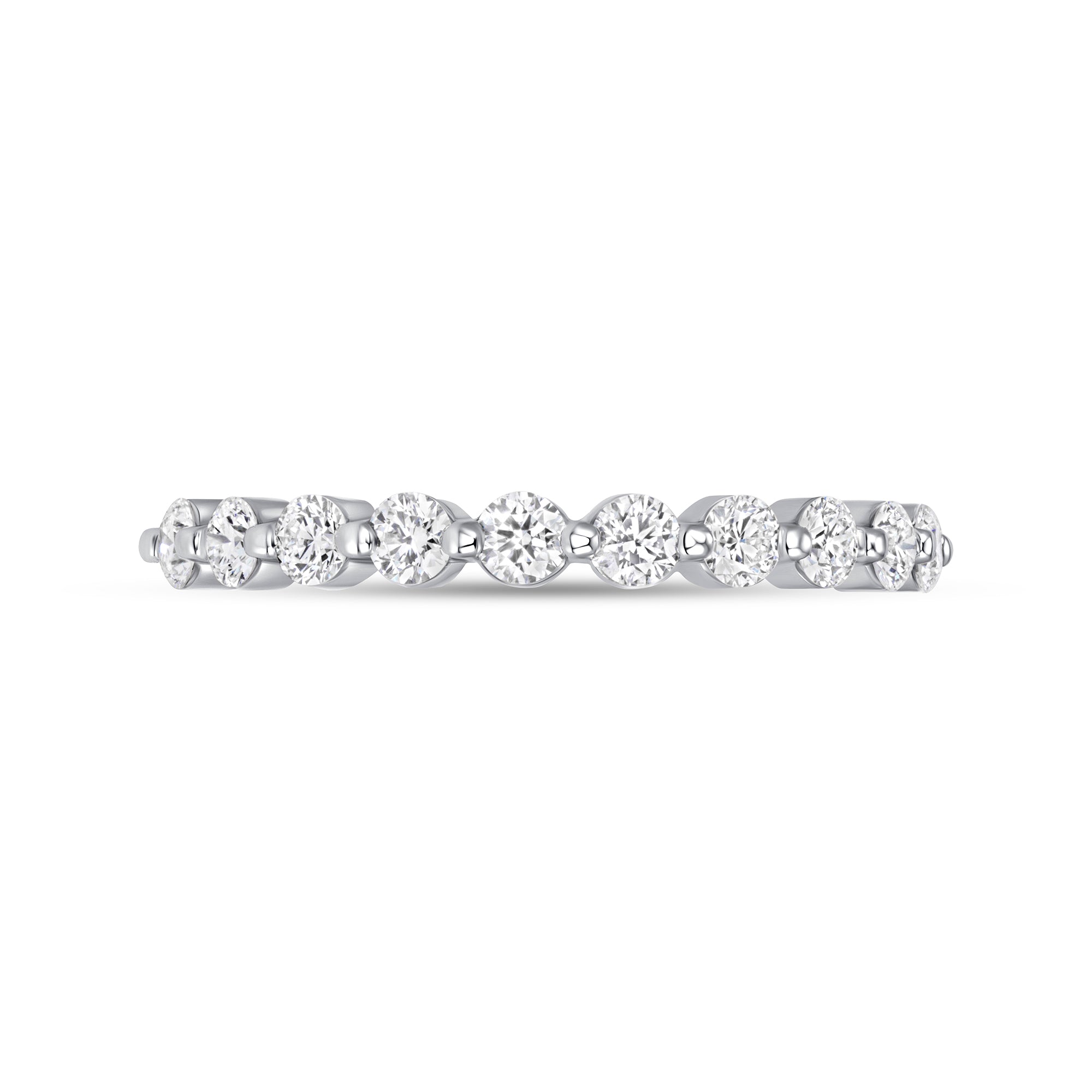Bezel Set Round Diamond Eternity Band in 18K White Gold