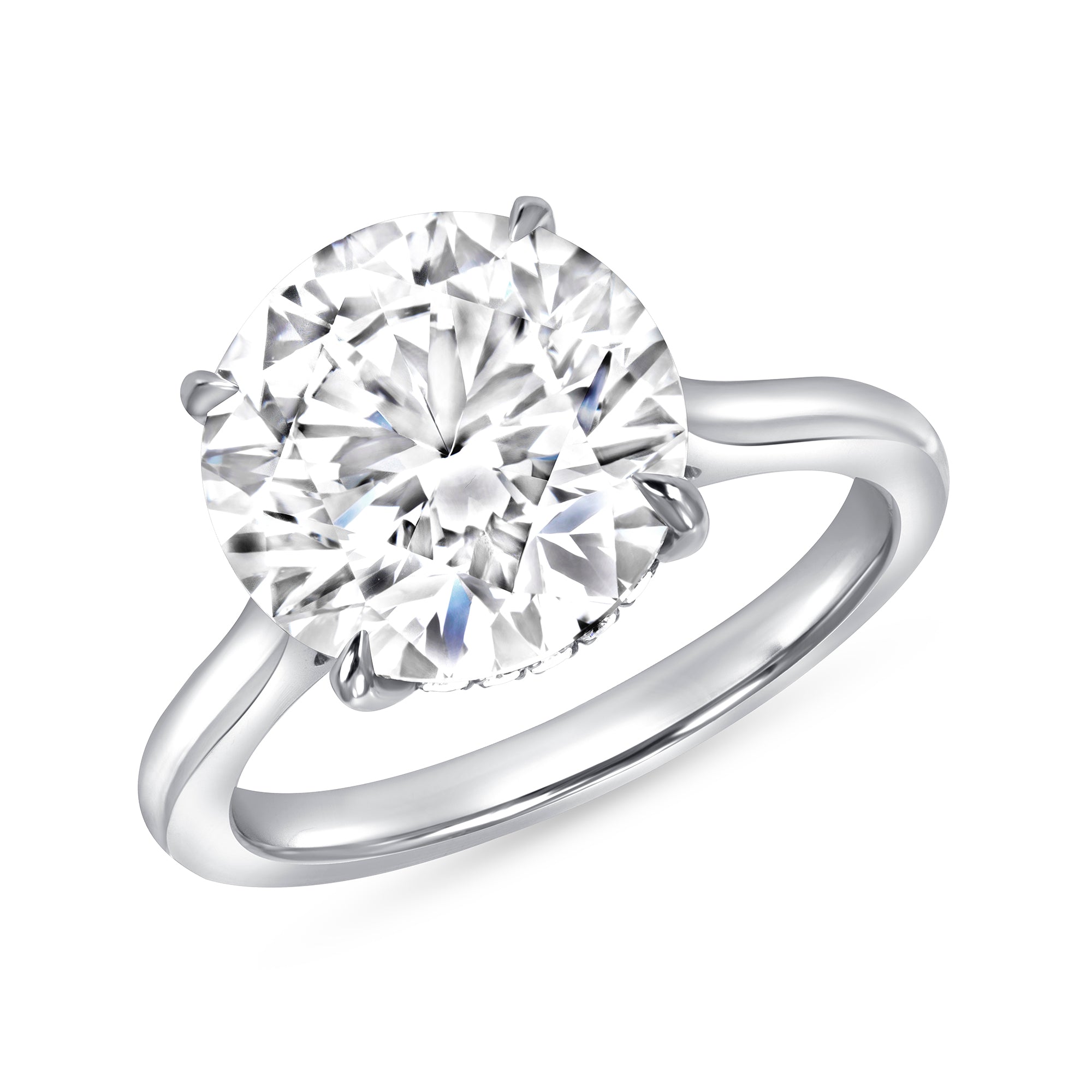 Round Brilliant Diamond Solitaire Ring in Platinum