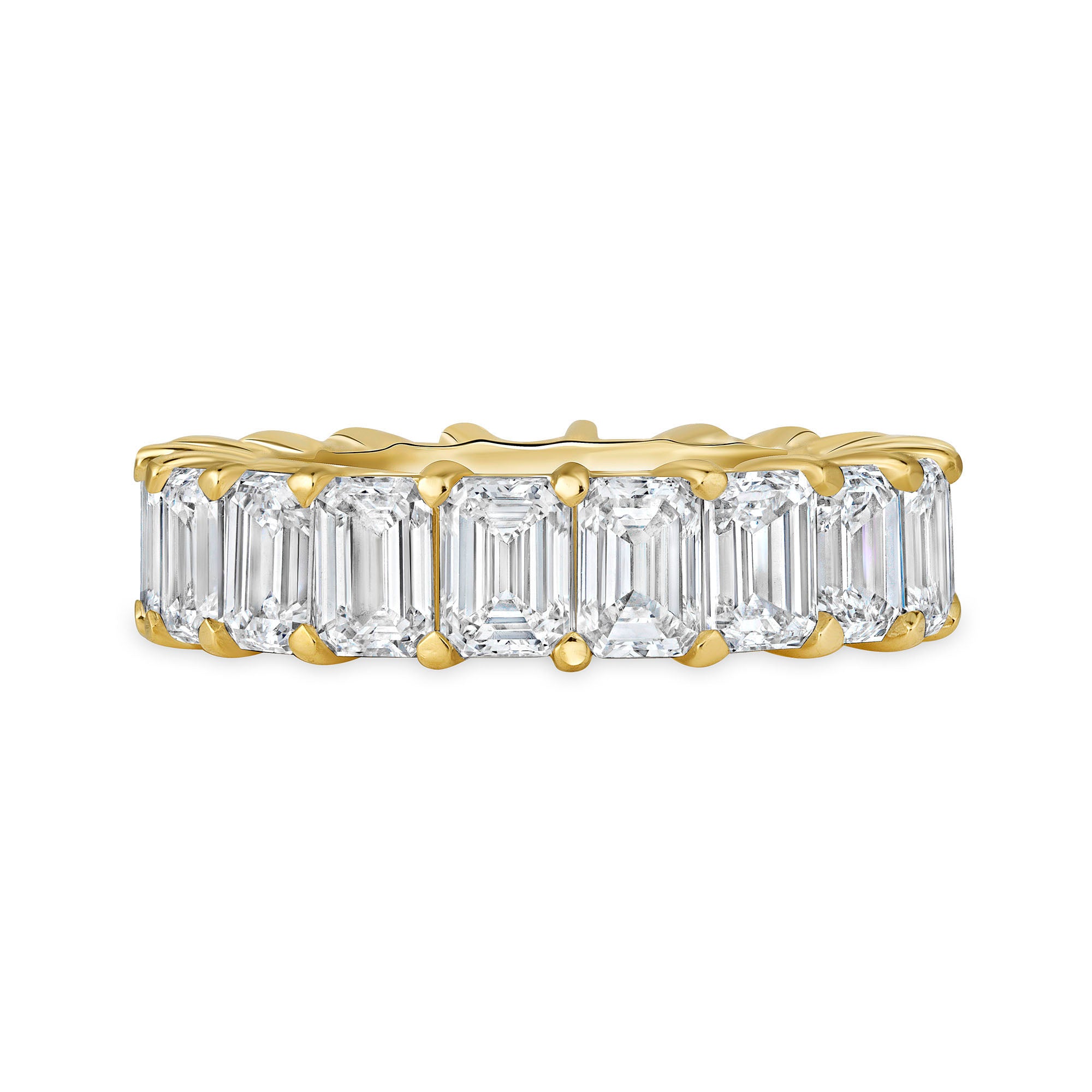 Emerald Cut Diamond Yellow Gold Eternity Band