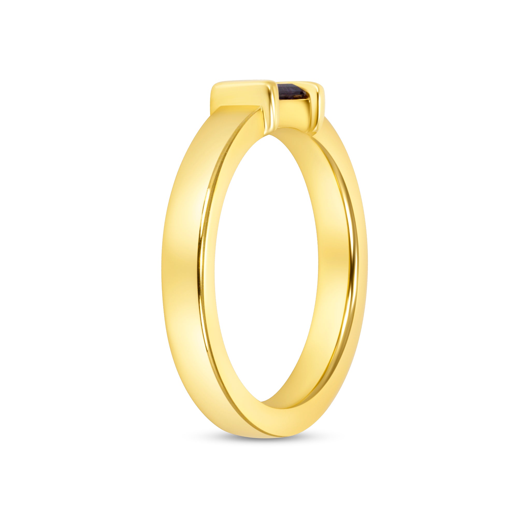 Emerald Cut Blue Sapphire Band in 18K Yellow Gold
