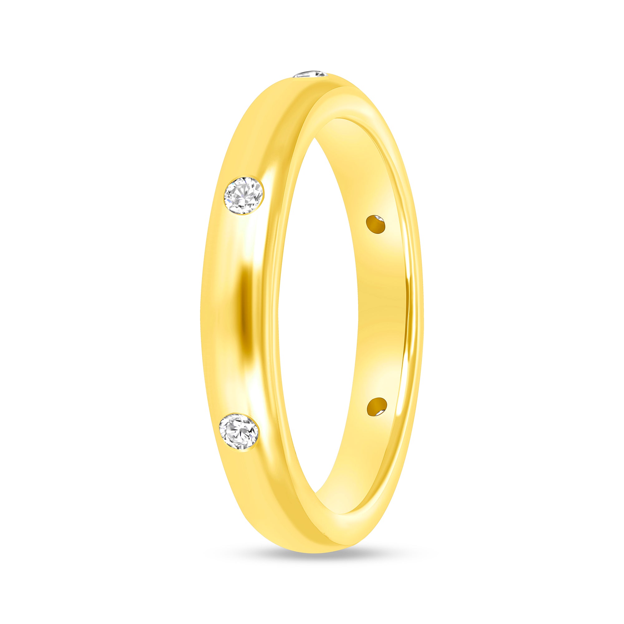 Diamond Station Band in 18K Yellow Gold