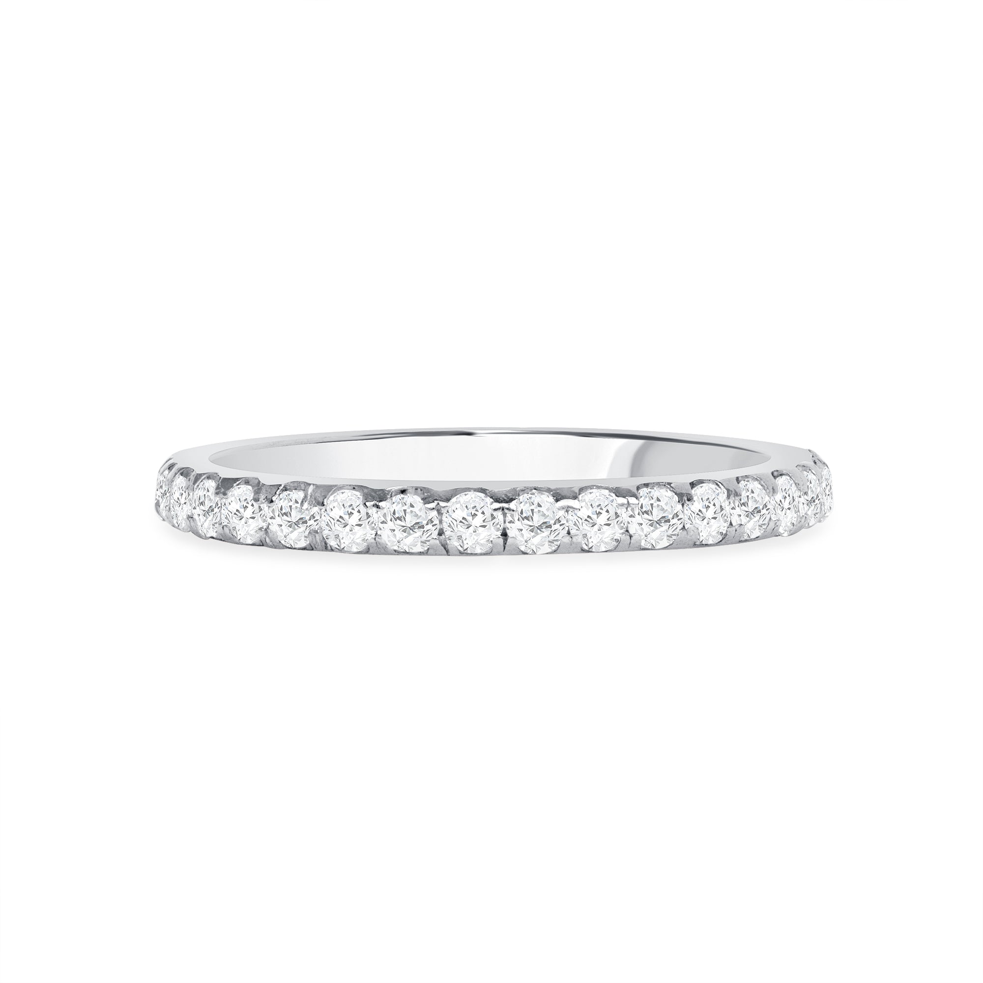 Round Brilliant Cut Diamond Band Going 1/2 Way Around In Platinum Ruthenium