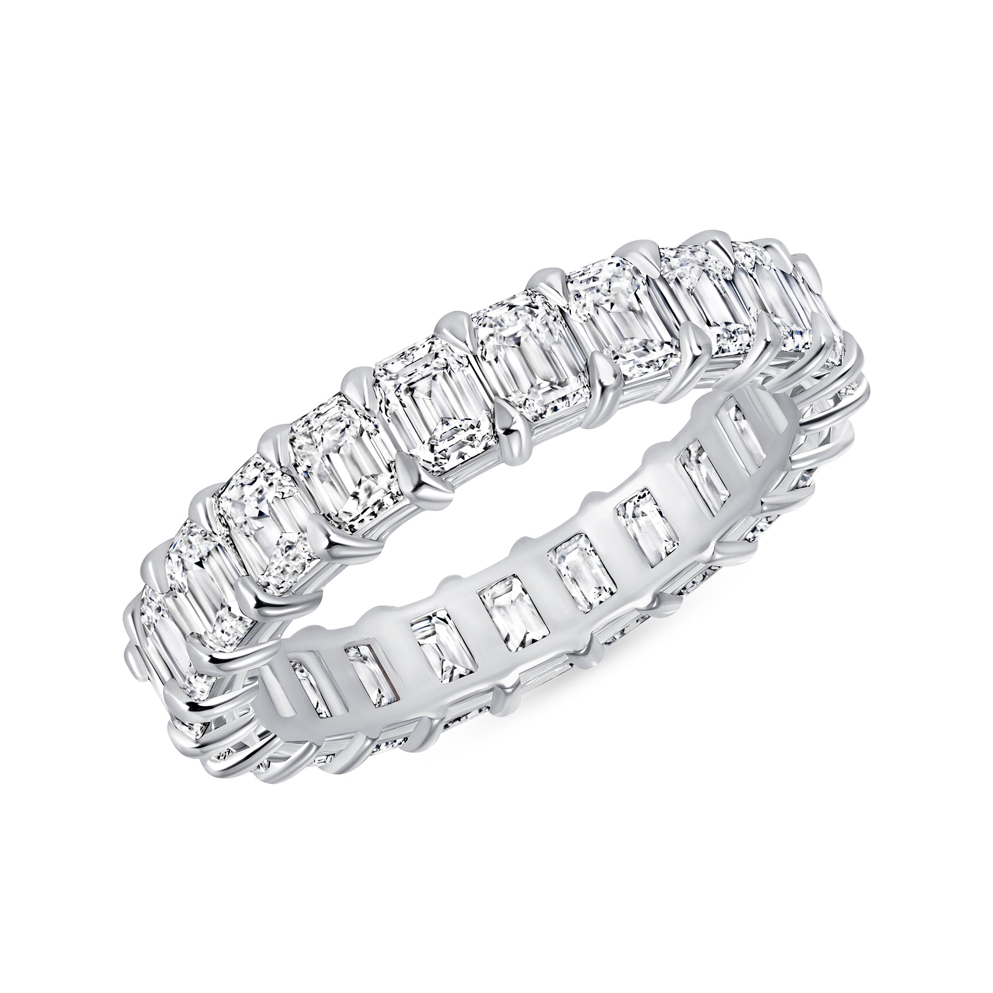 Emerald Cut Diamond Eternity Band in 18K White Gold