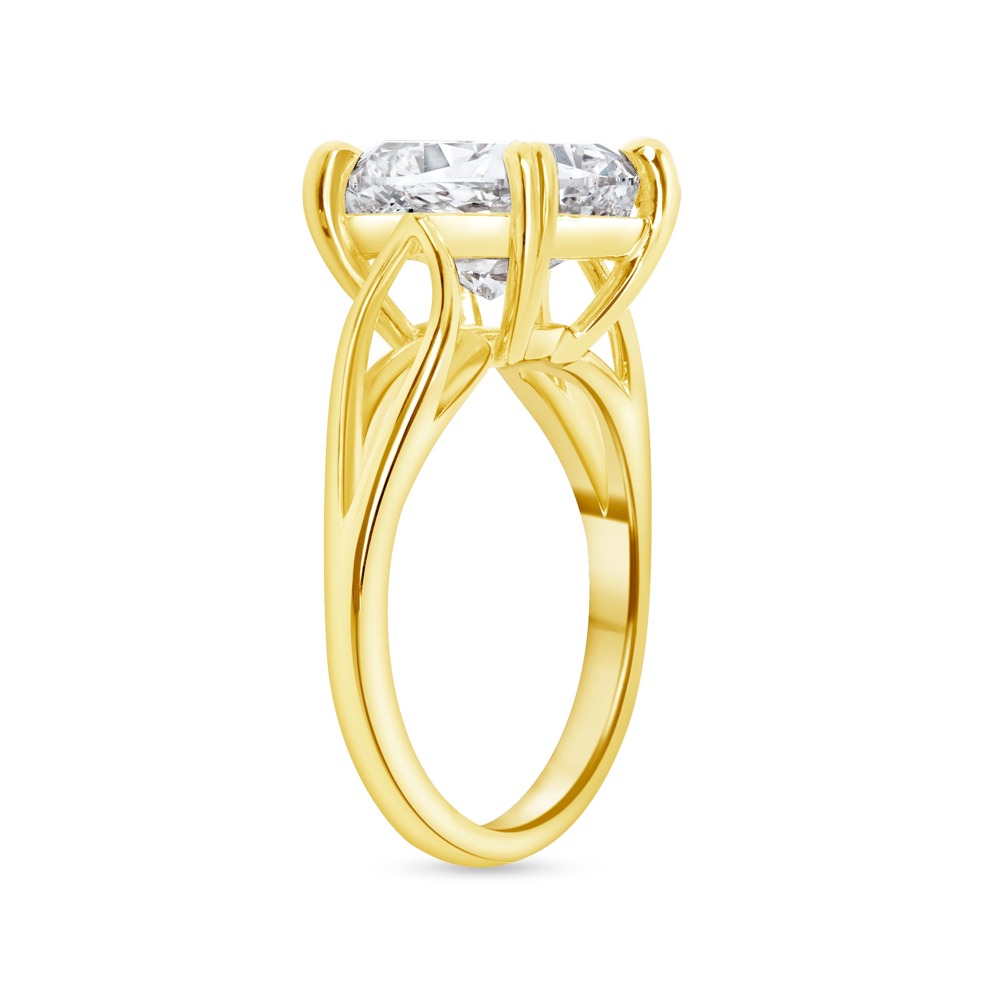 5.02ct Cushion Cut Diamond Solitaire Ring in 18k Yellow Gold Band, GIA Certified