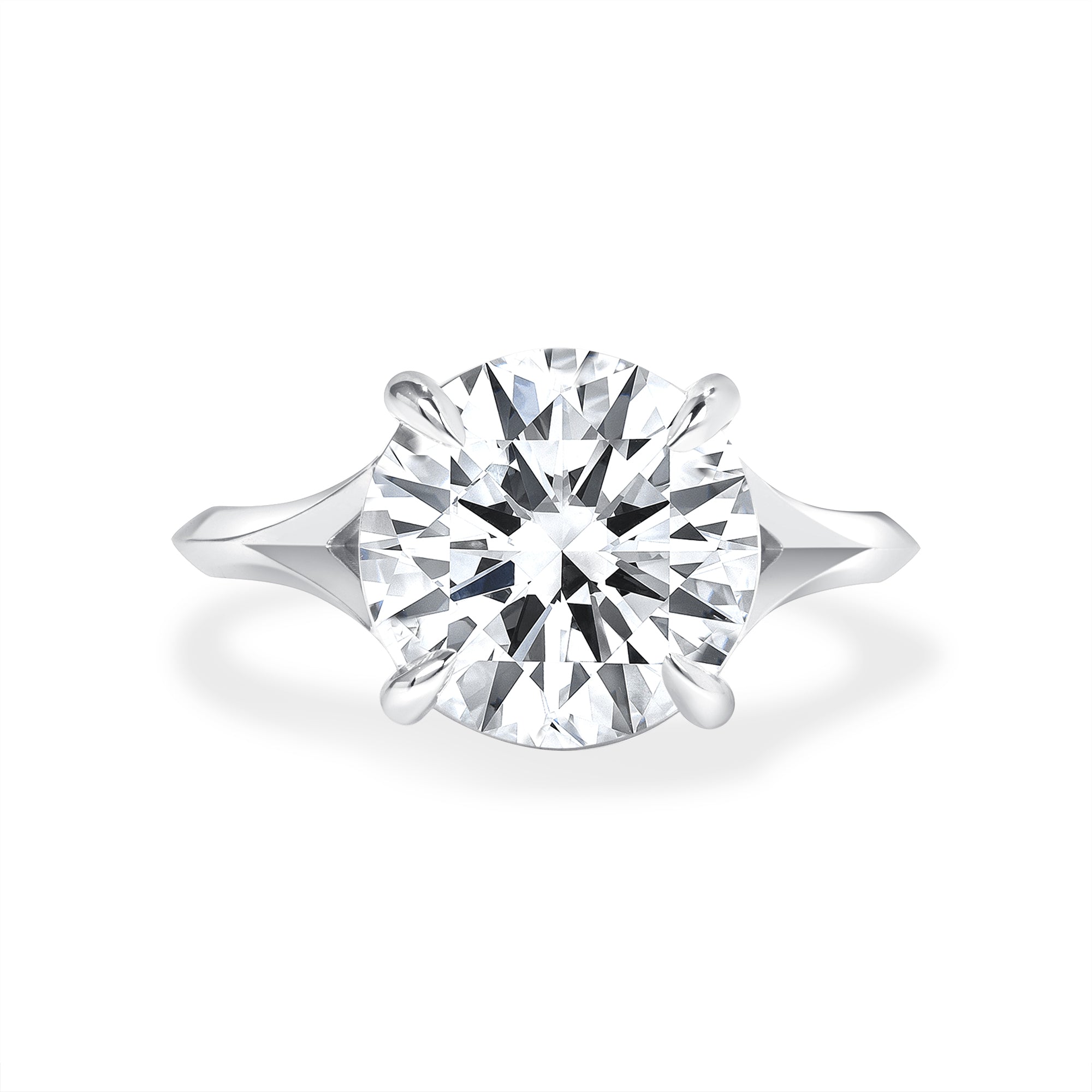4.51ct Round Brilliant Cut Diamond Solitaire Ring in 18k White Gold Band, GIA Certified