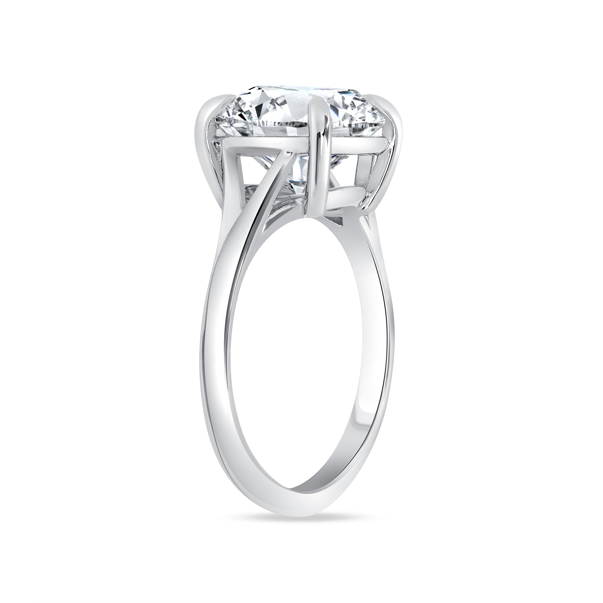 4.51ct Round Brilliant Cut Diamond Solitaire Ring in 18k White Gold Band, GIA Certified