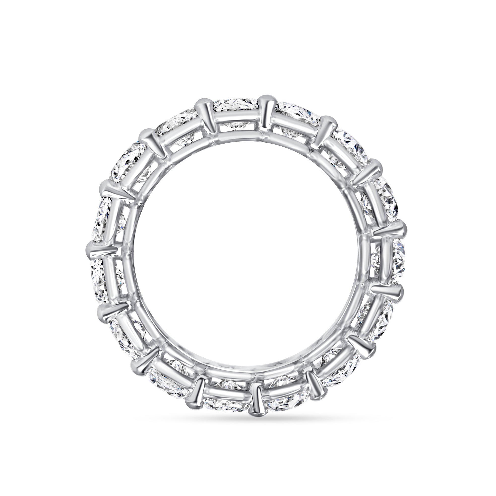 Oval Cut Diamond Eternity Band in 18K White Gold