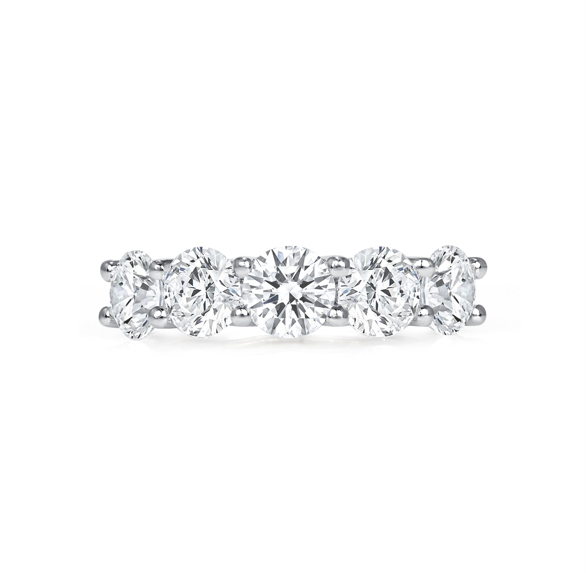 2.99 CT Round Brilliant Cut Diamond Platinum Pavé Half Eternity Band, GIA Certified