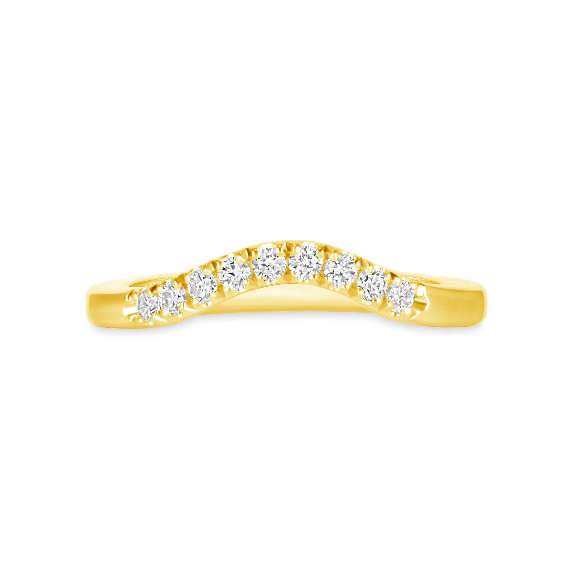 Curved Diamond Band in 18K Yellow Gold
