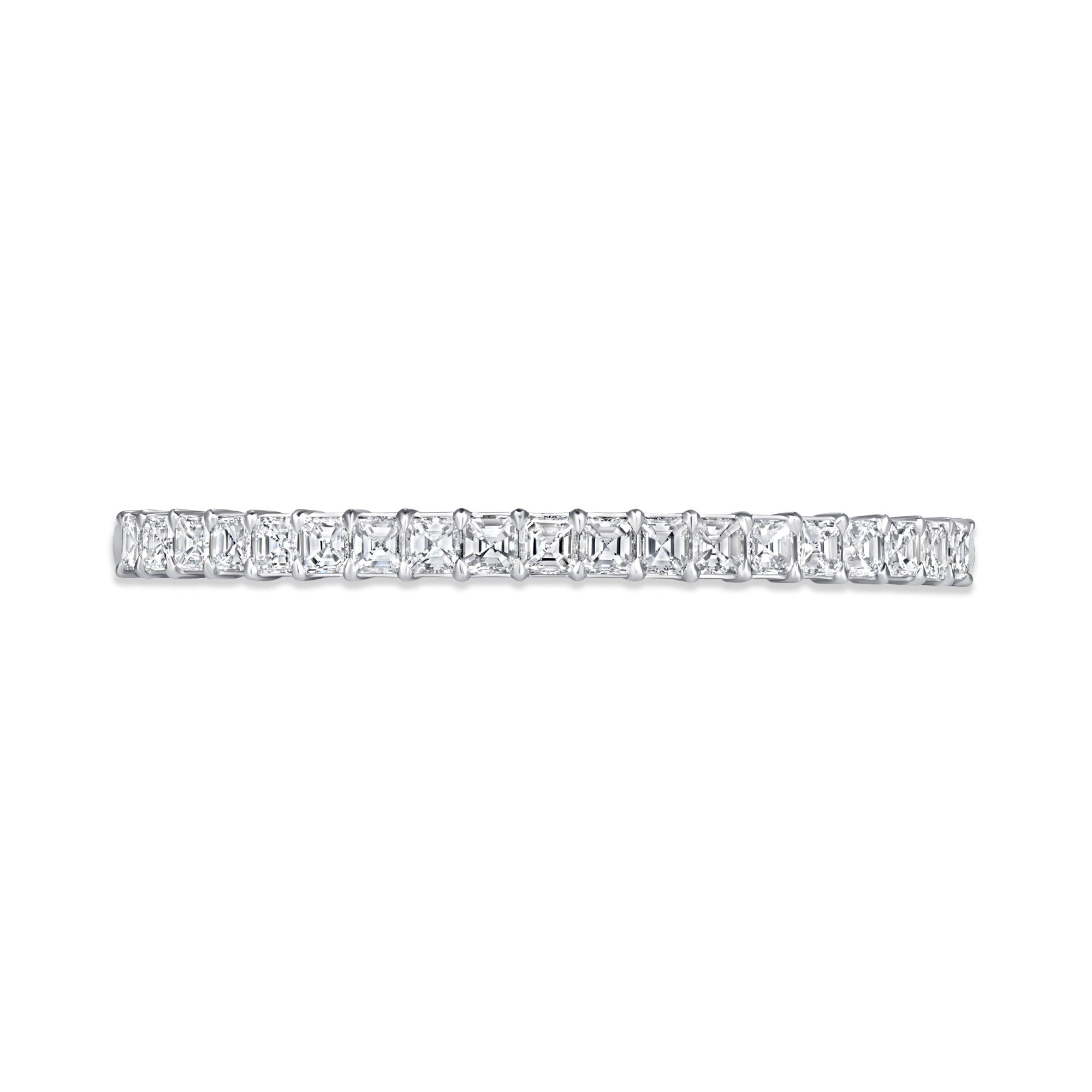 Round Cut Diamond Half Eternity Band in 18K White Gold