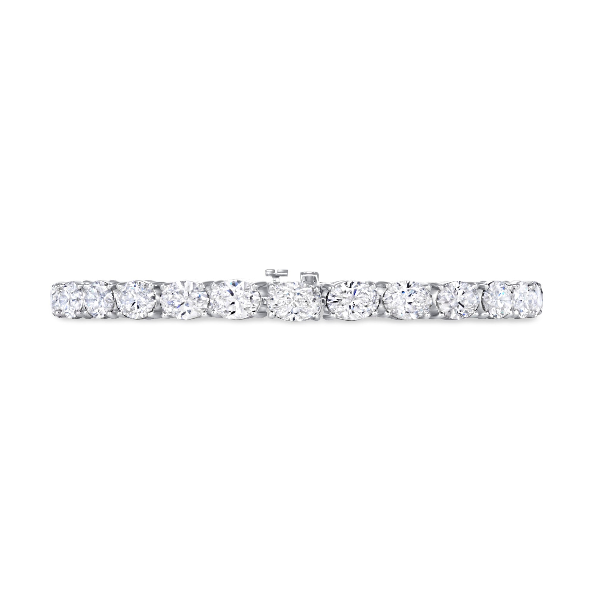 Large Oval-Cut Diamond Tennis Bracelet in 18K White Gold