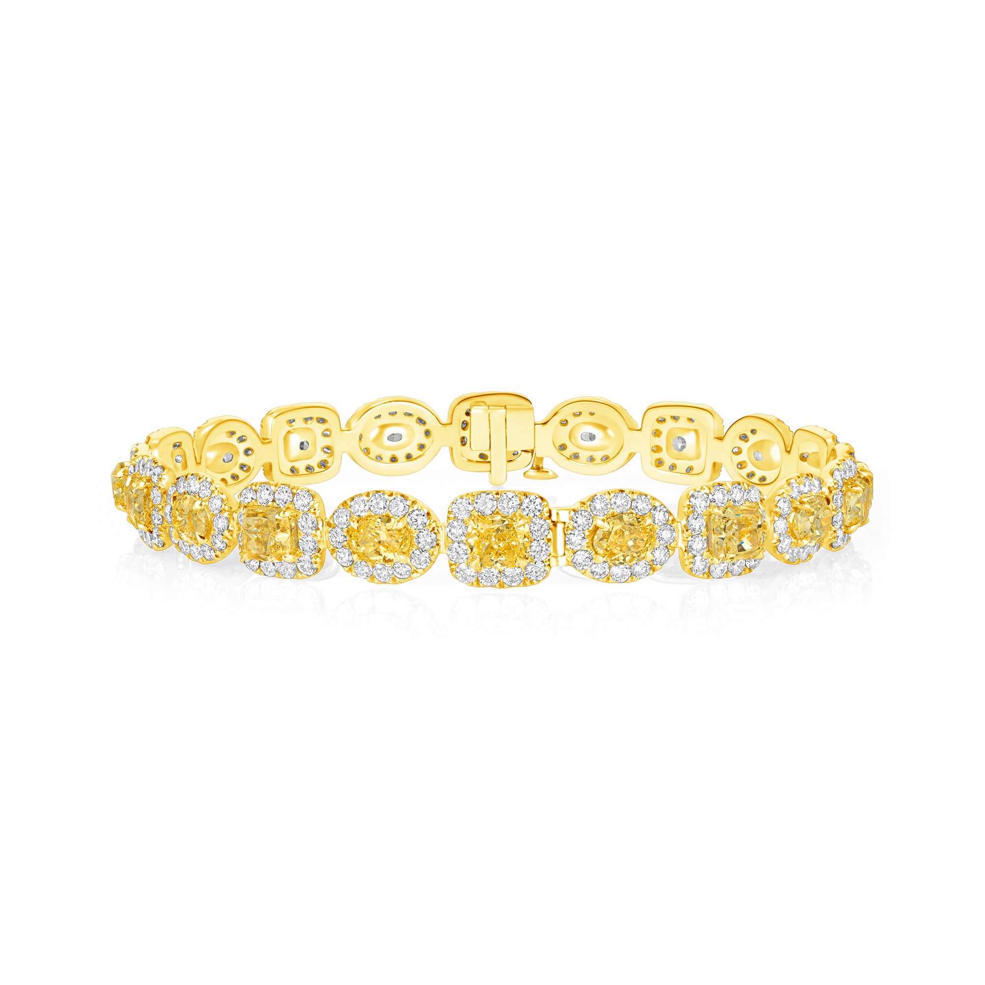 Mixed Cut Fancy Yellow Diamond Bracelet in 18 Karat Yellow Gold