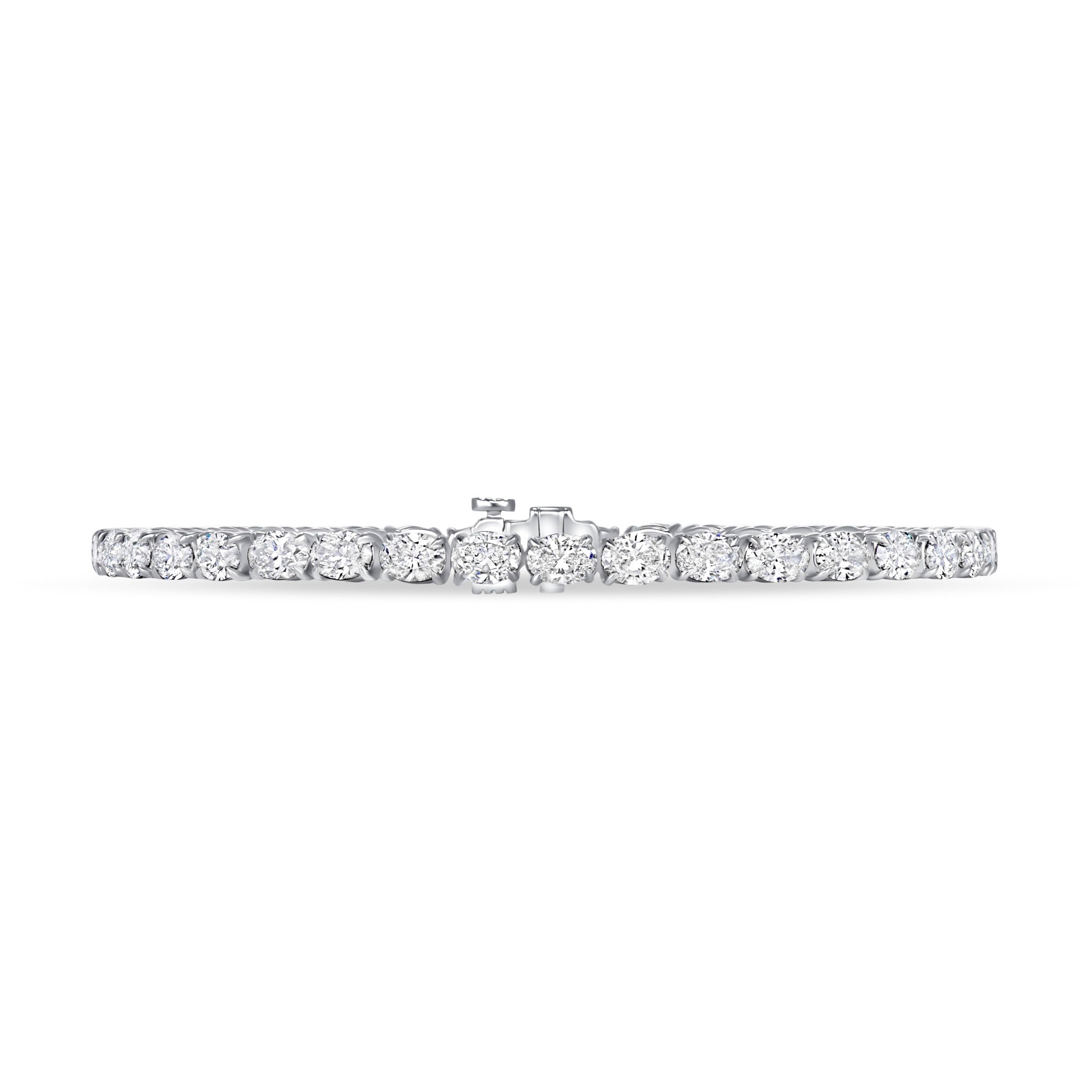 Medium Oval-Cut Diamond Tennis Bracelet in 18K White Gold
