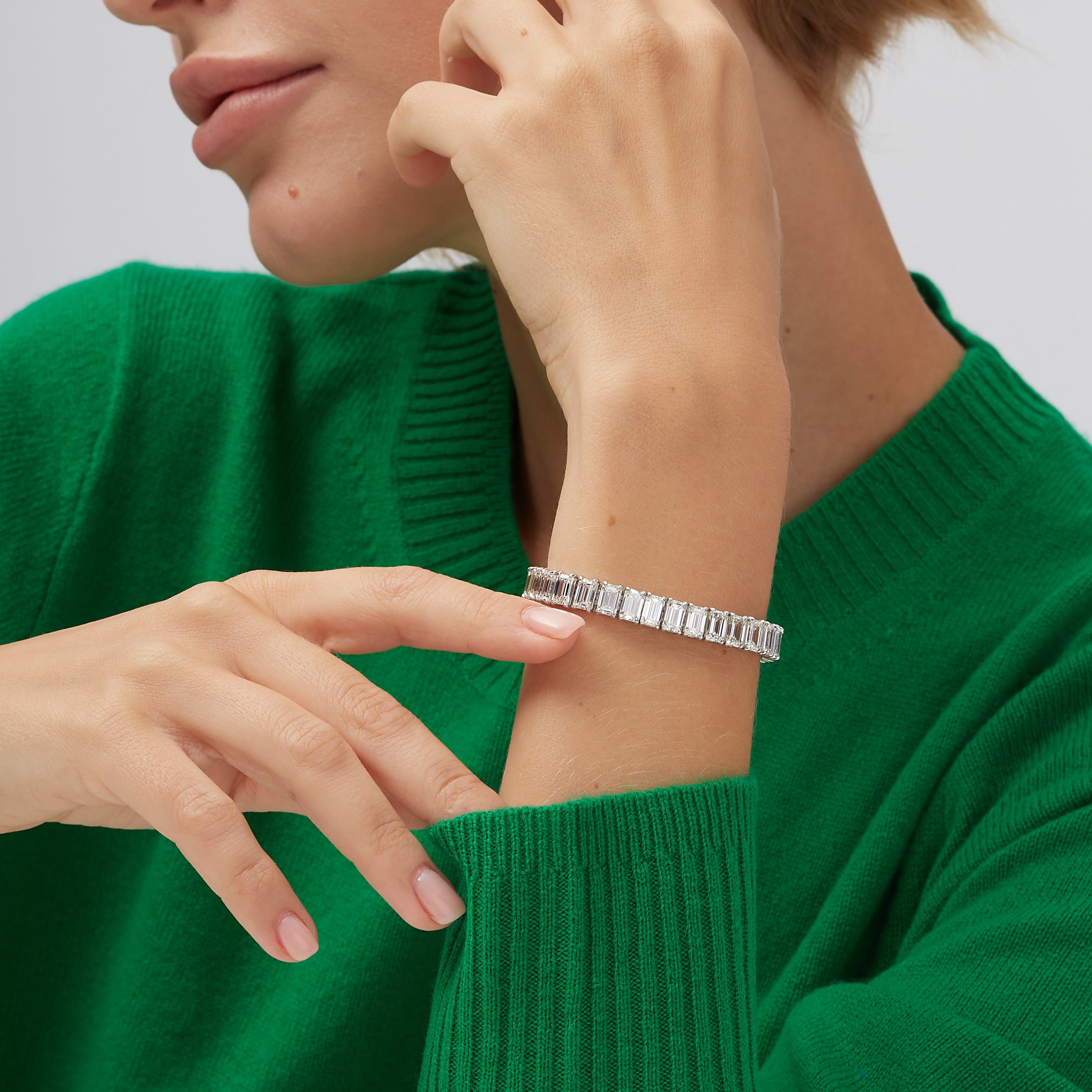 28.15ctw Emerald Cut Diamond Tennis Bracelet in Platinum, GIA Certified