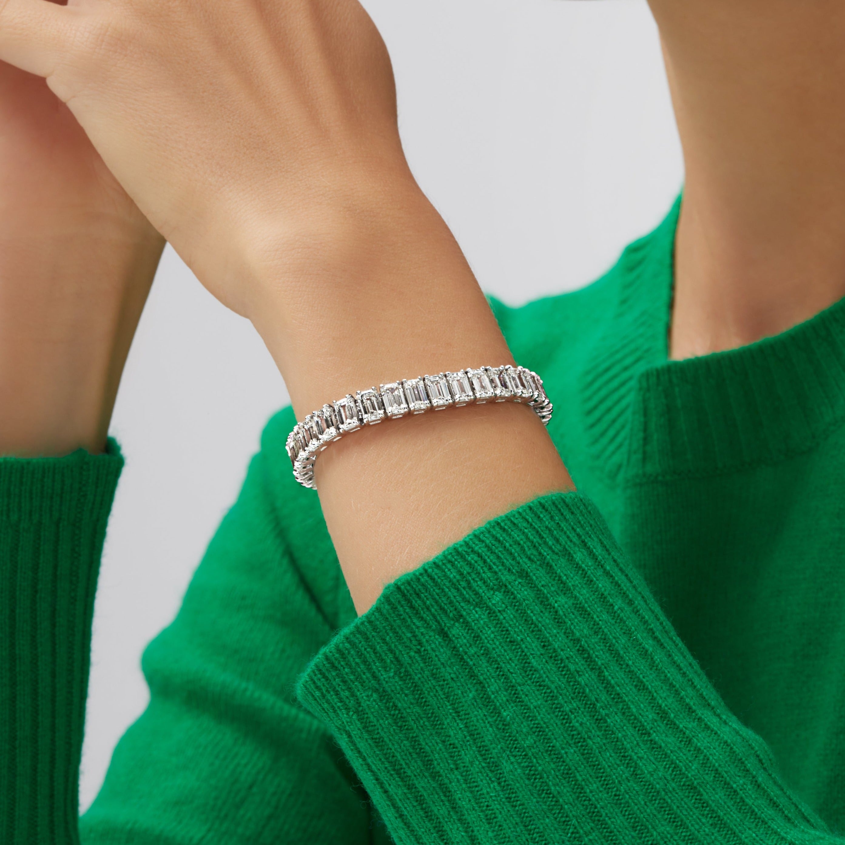 28.15ctw Emerald Cut Diamond Tennis Bracelet in Platinum, GIA Certified