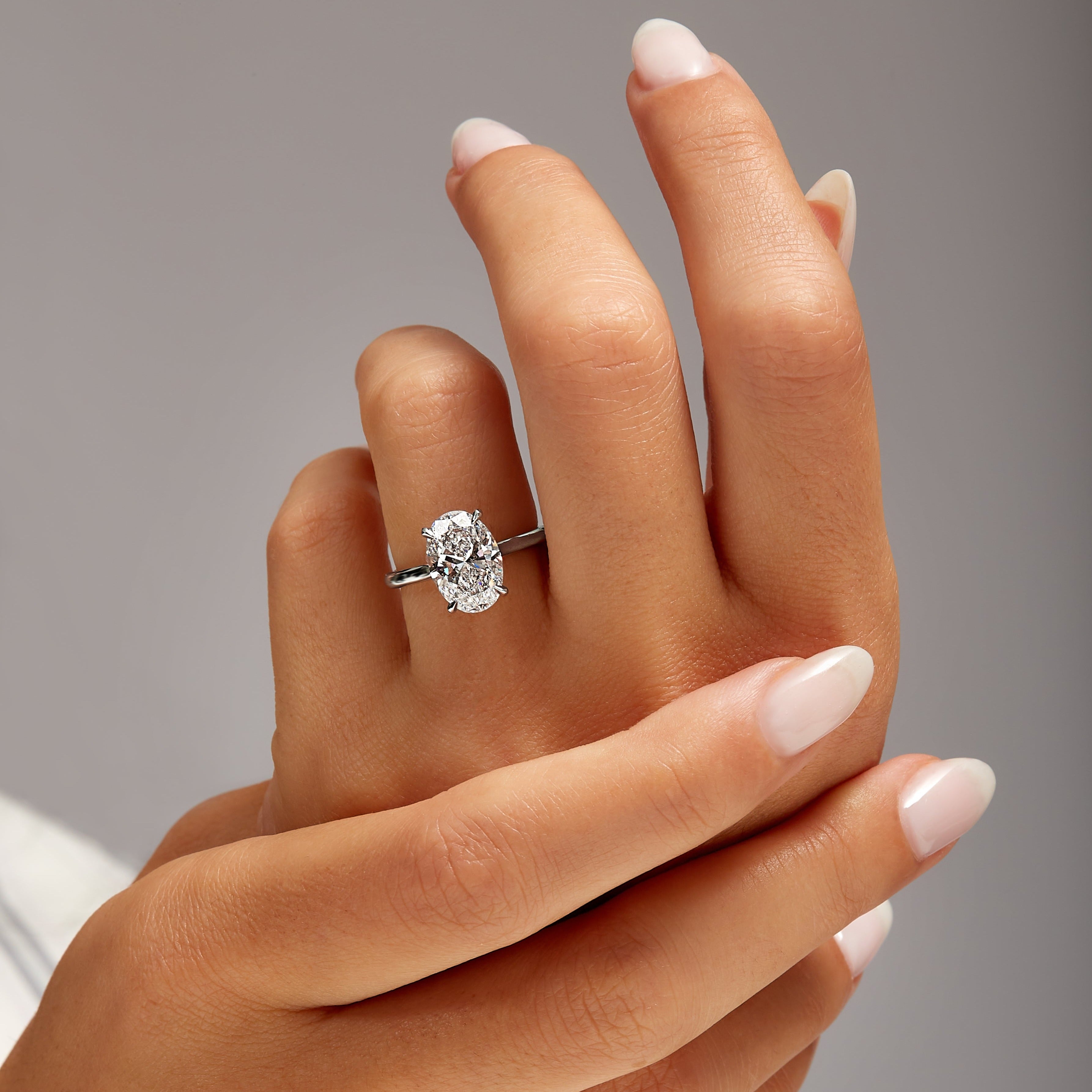 3.51ct Oval Cut Diamond Solitaire Ring in Platinum Band, GIA Certified