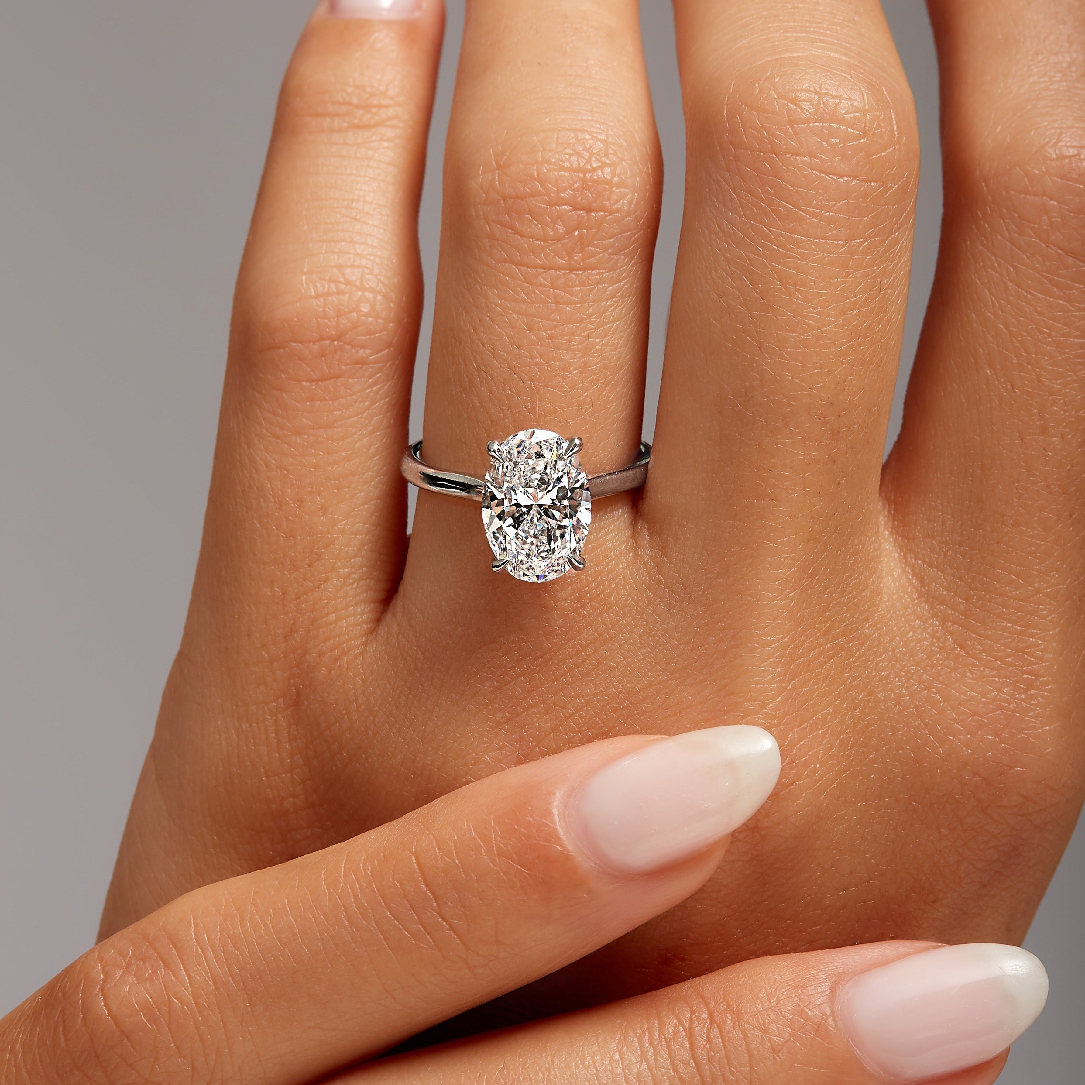 3.51ct Oval Cut Diamond Solitaire Ring in Platinum Band, GIA Certified