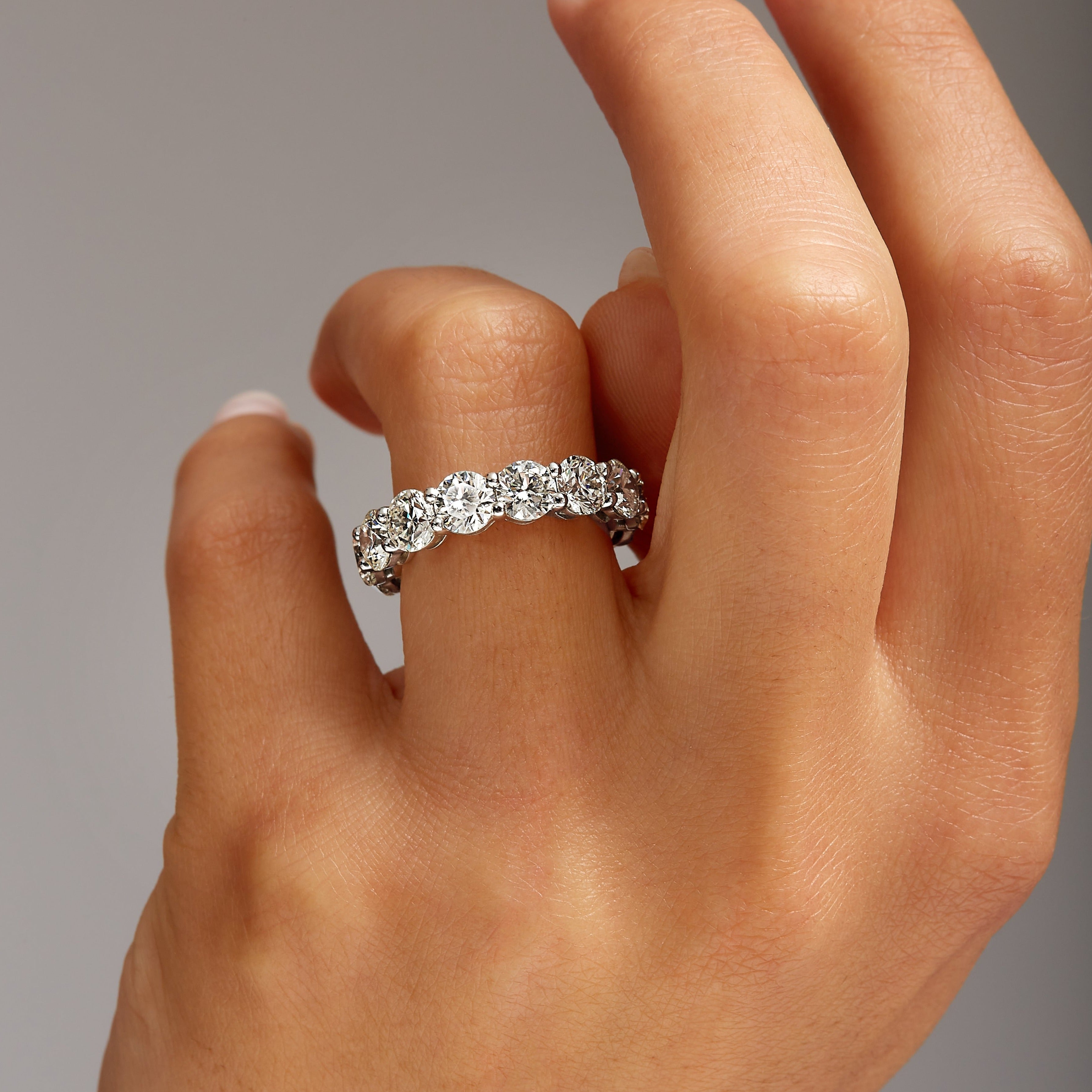 7.17ct Round Brilliant Cut Diamond Platinum Eternity Band